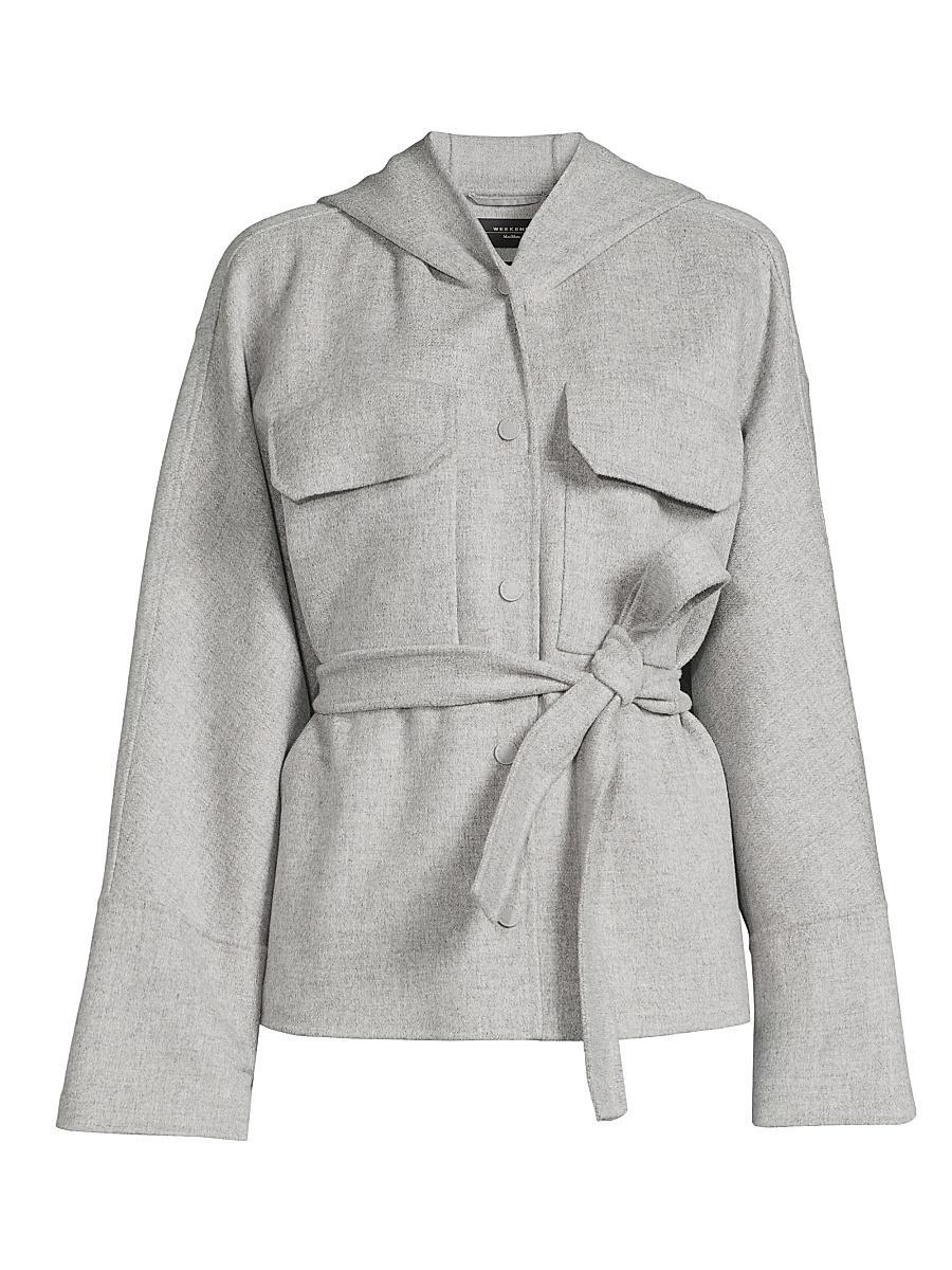 Womens Bussola Wool-Blend Tie-Waist Jacket Product Image