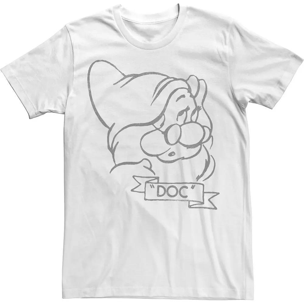 Disney's Snow White Doc Line Art Big Face Men's Tee, Size: XL Product Image
