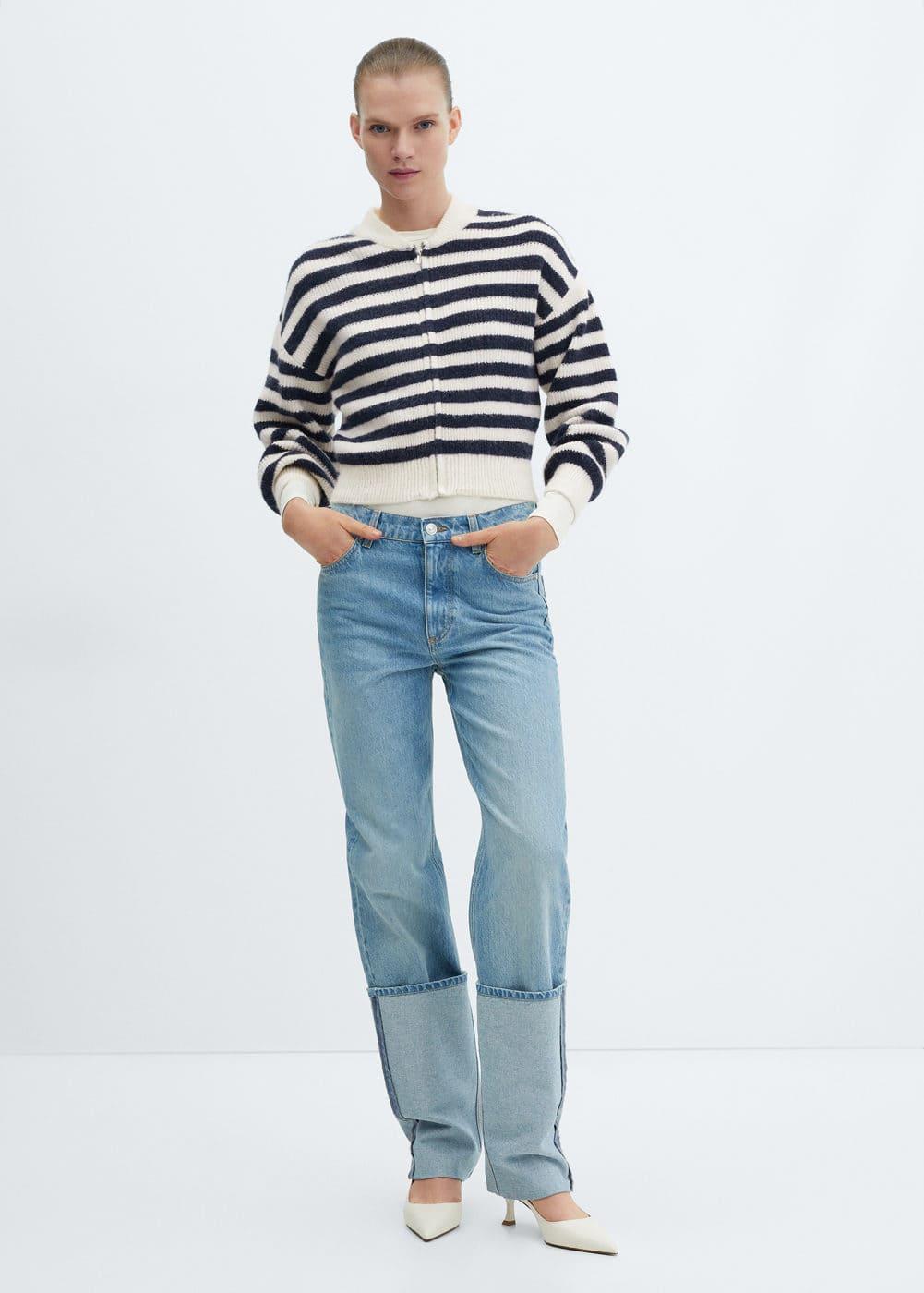 Mango Womens Zipped Knit Cardigan Product Image
