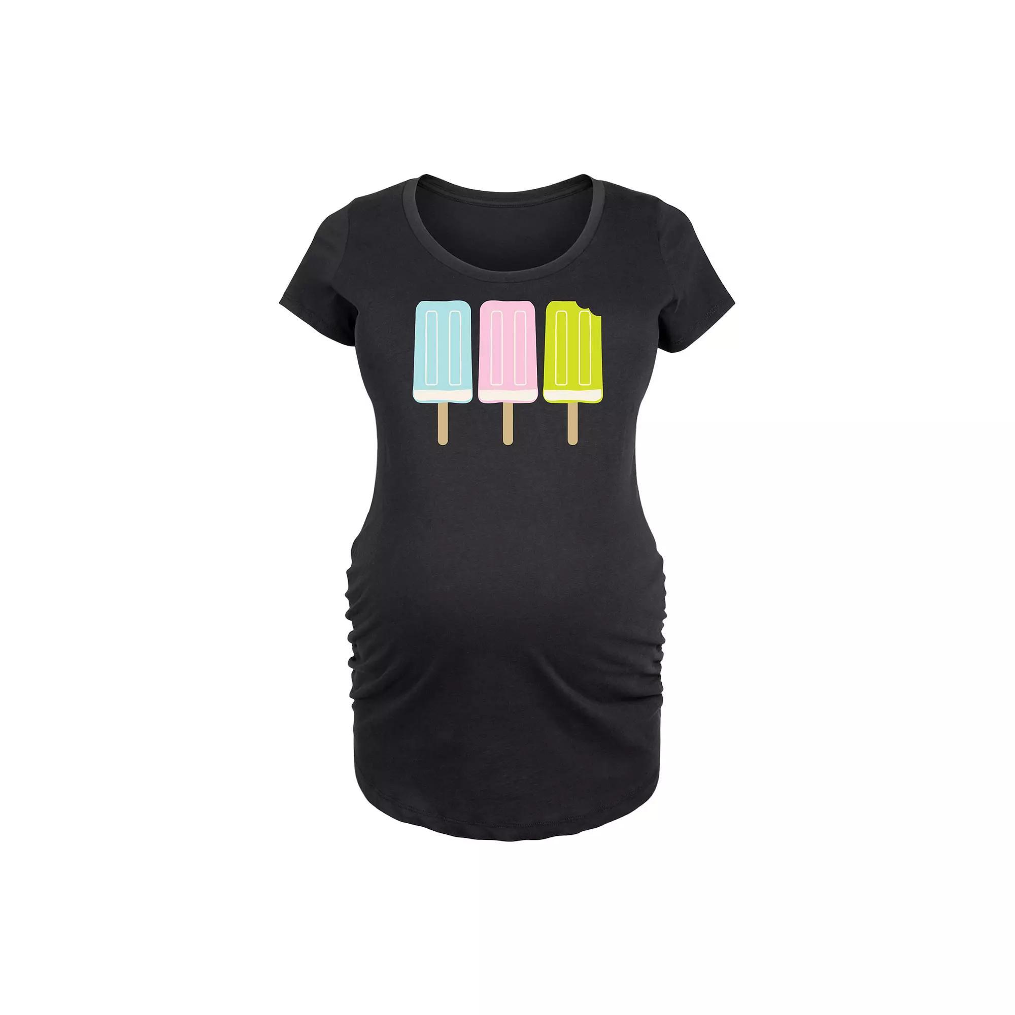 Maternity Holliest Jolliest Holiday Graphic Tee, Womens Heather Grey Product Image