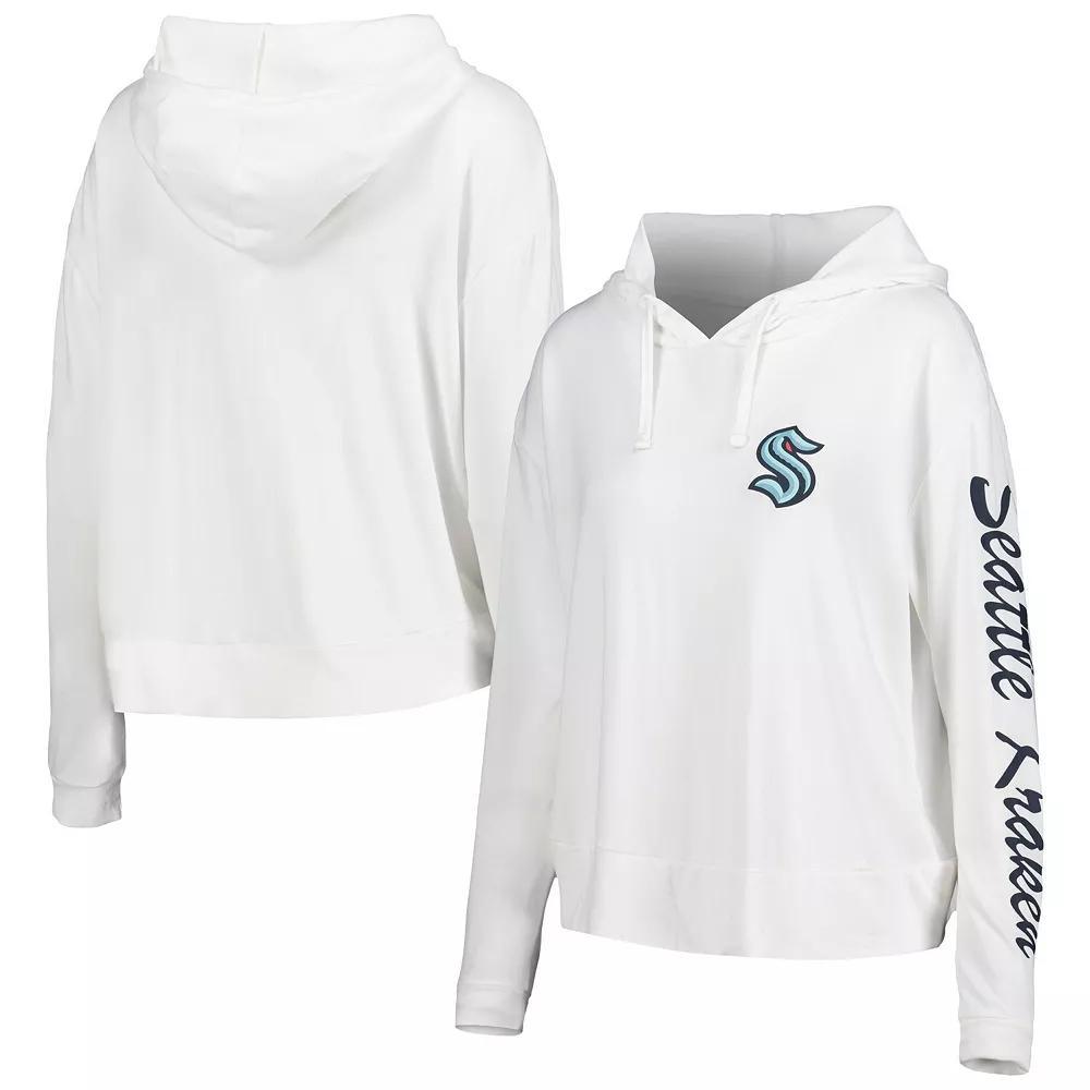Women's Concepts Sport Cream Seattle Kraken Accord Hacci Long Sleeve Hoodie T-Shirt, Size: Small, Krk White Product Image