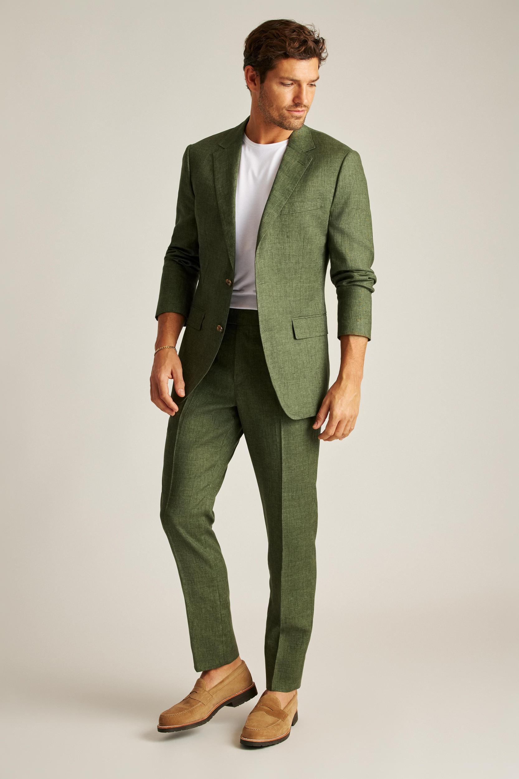 Italian Stretch Linen Suit Jacket Product Image