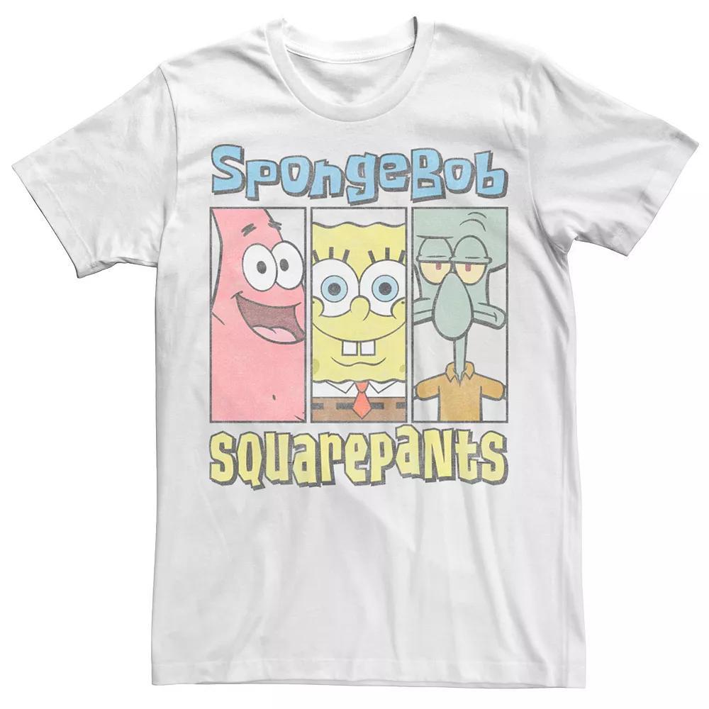 Men's SpongeBob SquarePants Trio Panels Tee, Size: XL, White Product Image