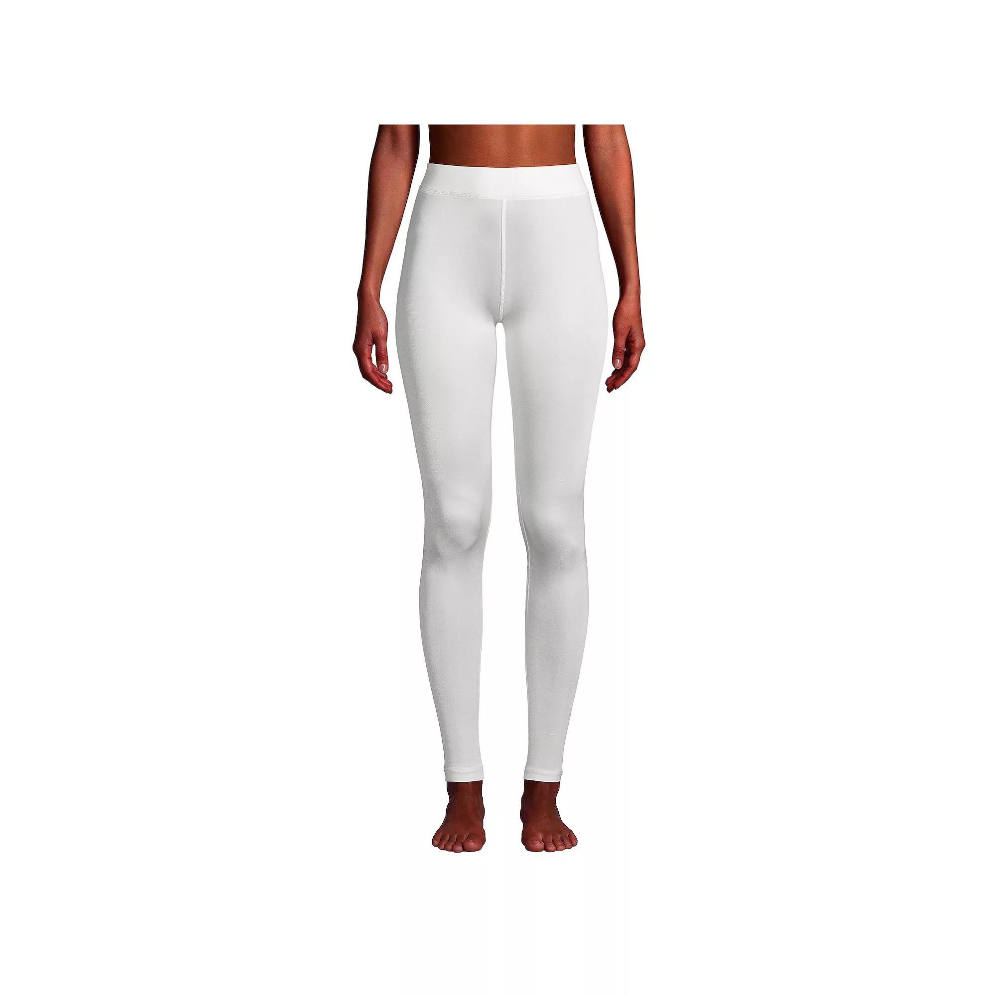 Women's Lands' End Silk Interlock Pants, Size: Large, Ivory Product Image