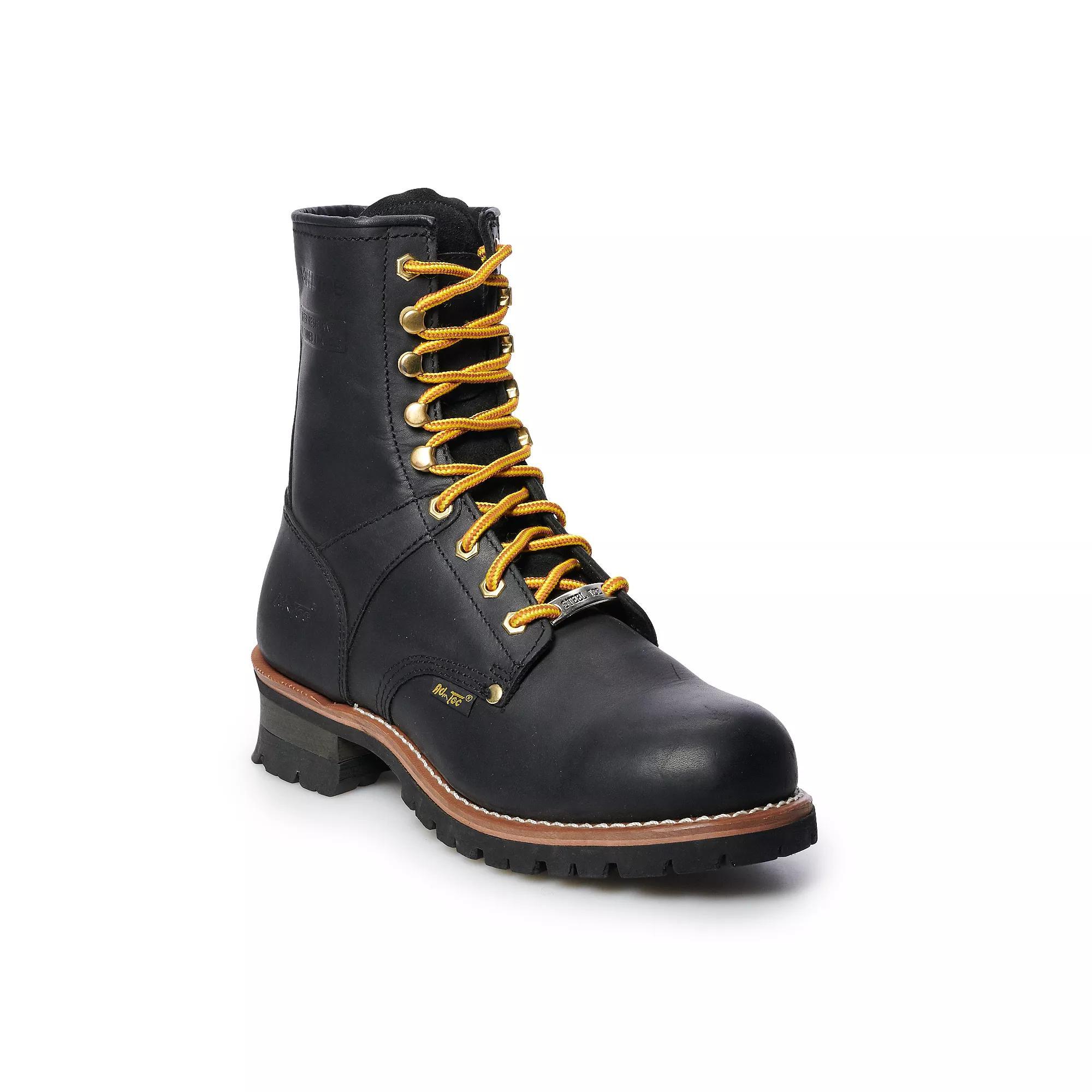 AdTec 1428 Men's Water Resistant Steel Toe Logger Work Boots, Size: 6 Wide, Black Product Image