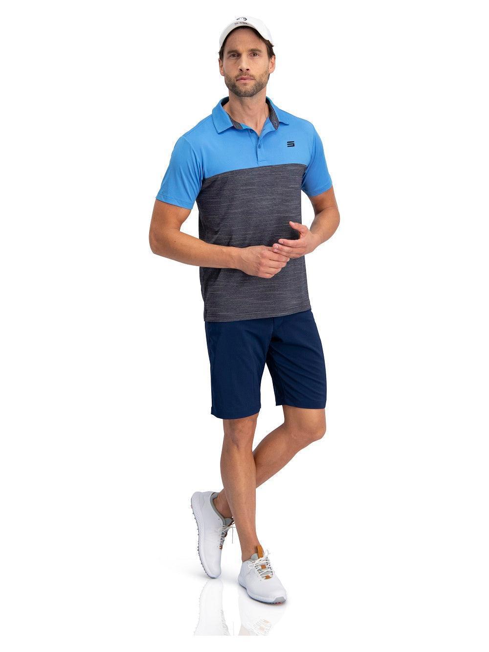 Three Sixty Six Men's Heathered Two-Tone Golf Polo Male Product Image