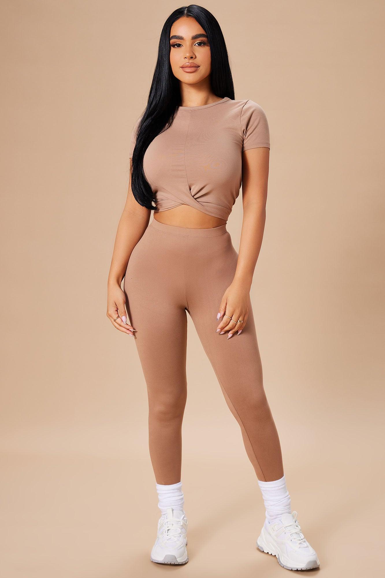 Holly Twist Front Tee - Mocha Product Image