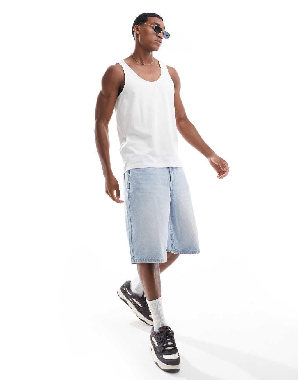 ASOS DESIGN 2 pack tank top in black and white Product Image