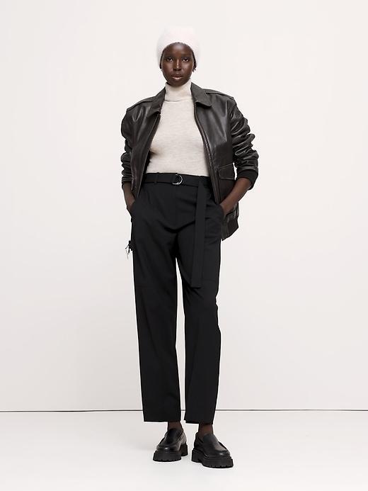 High-Rise Barrel Italian Wool Pant Product Image
