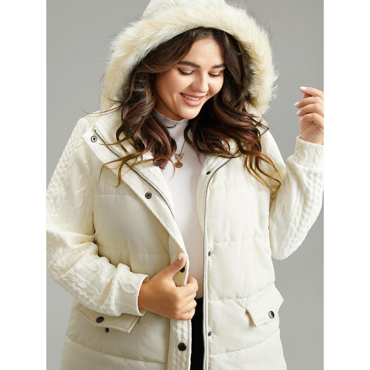 Plus Size Women Dailywear Plain Lined No stretch 14-16/1X Pocket Casual Cotton Jackets BloomChic Product Image