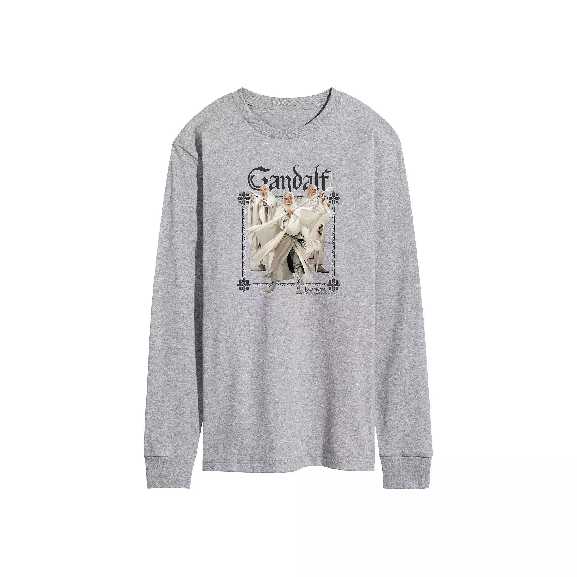 Mens Lord Of The Rings Gandalf The White Long Sleeve Graphic Tee Grey Gray Product Image