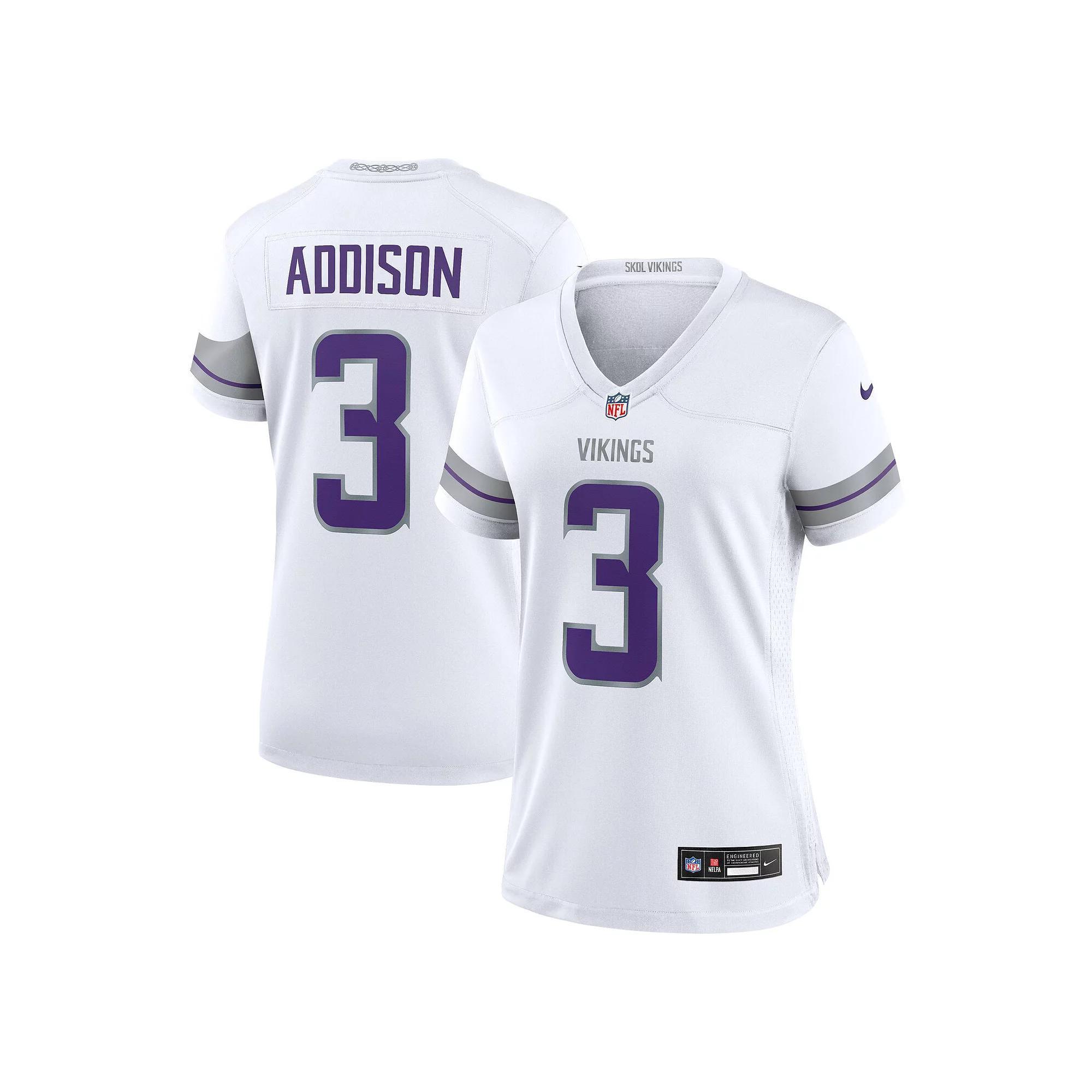 Women's Nike Jordan Addison White Minnesota Vikings Alternate Game Player Jersey, Size: XL Product Image