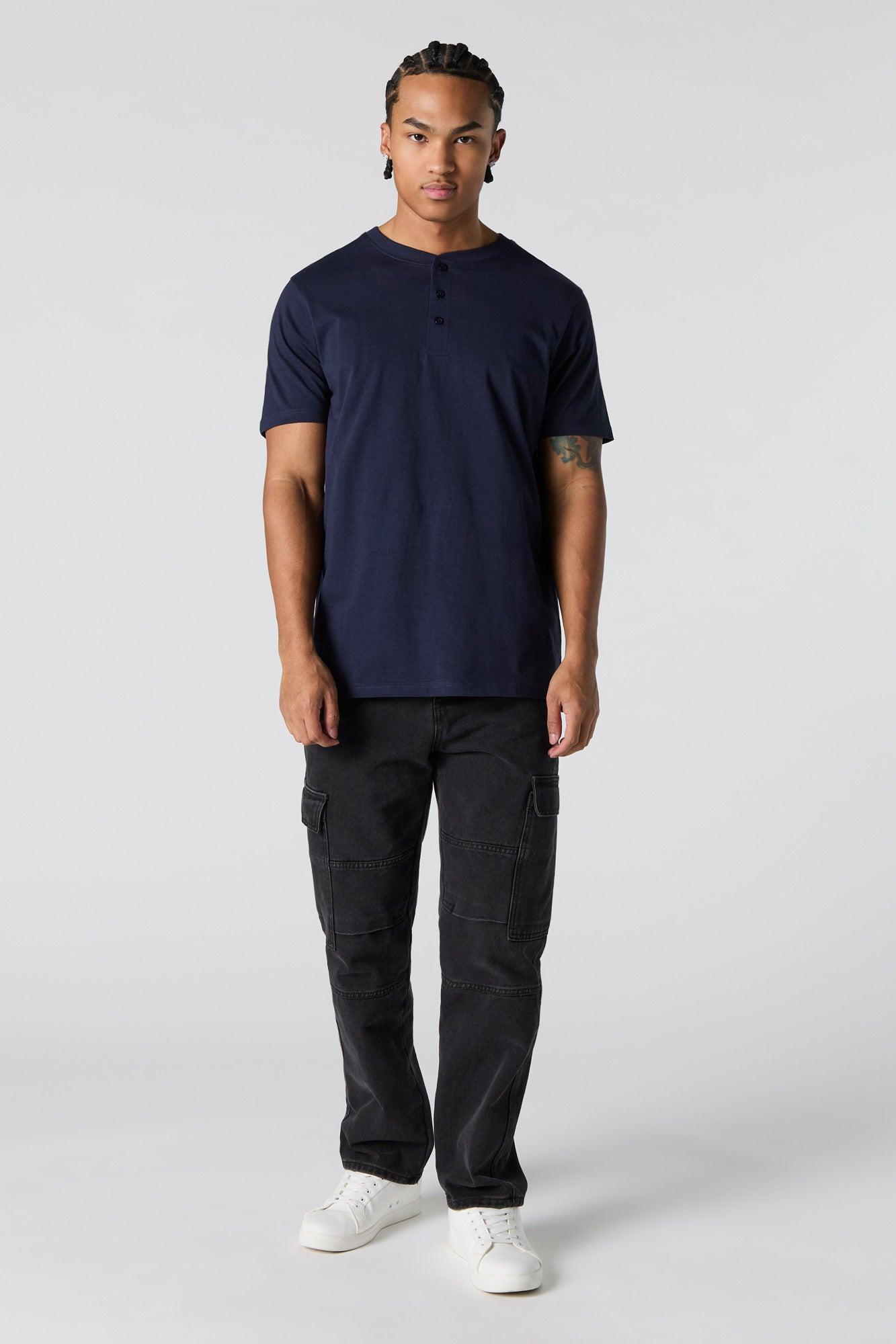 Solid Henley T-Shirt Male Product Image