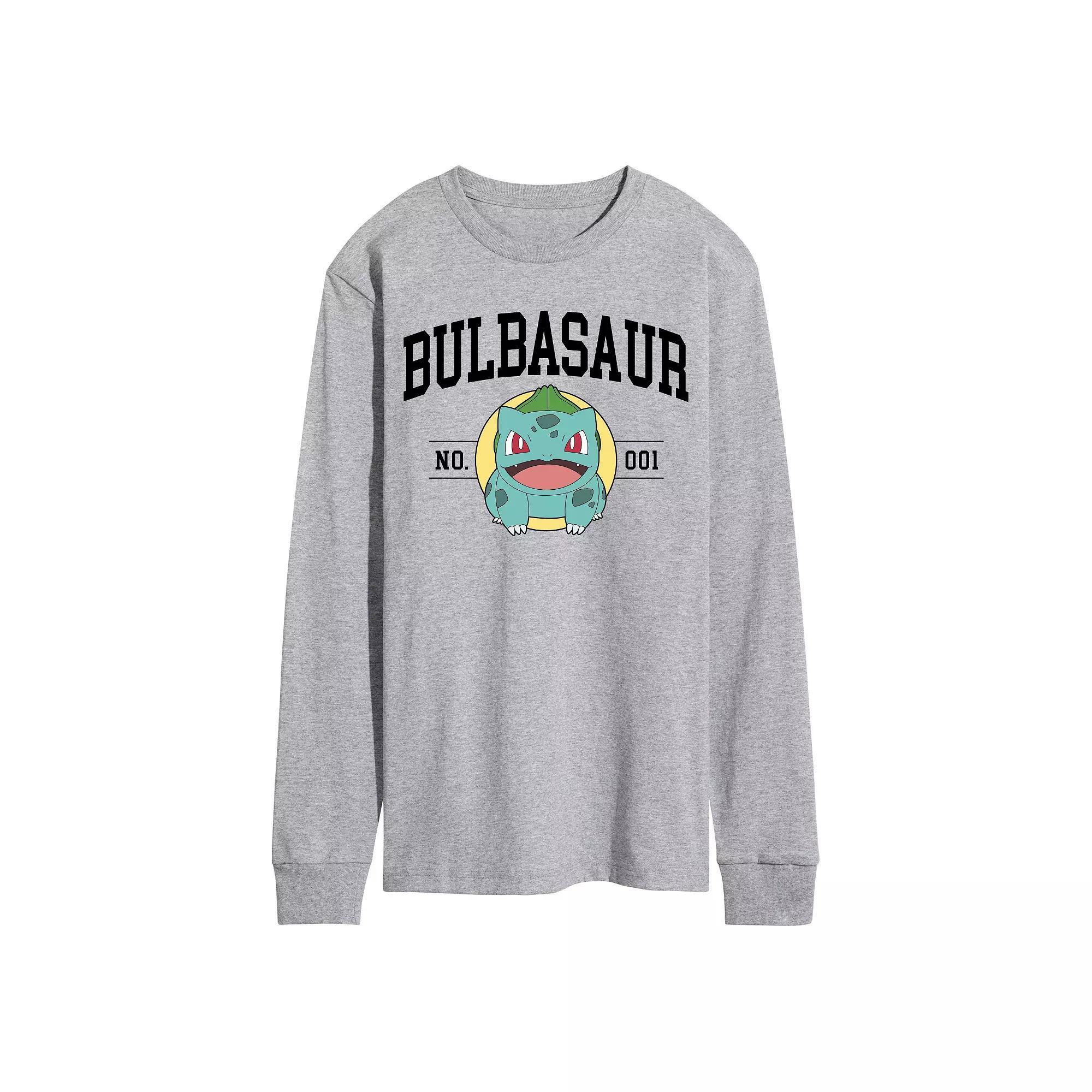 Men's Pokemon Bulbasaur Long Sleeve Graphic Tee, Size: Medium, Gray Product Image