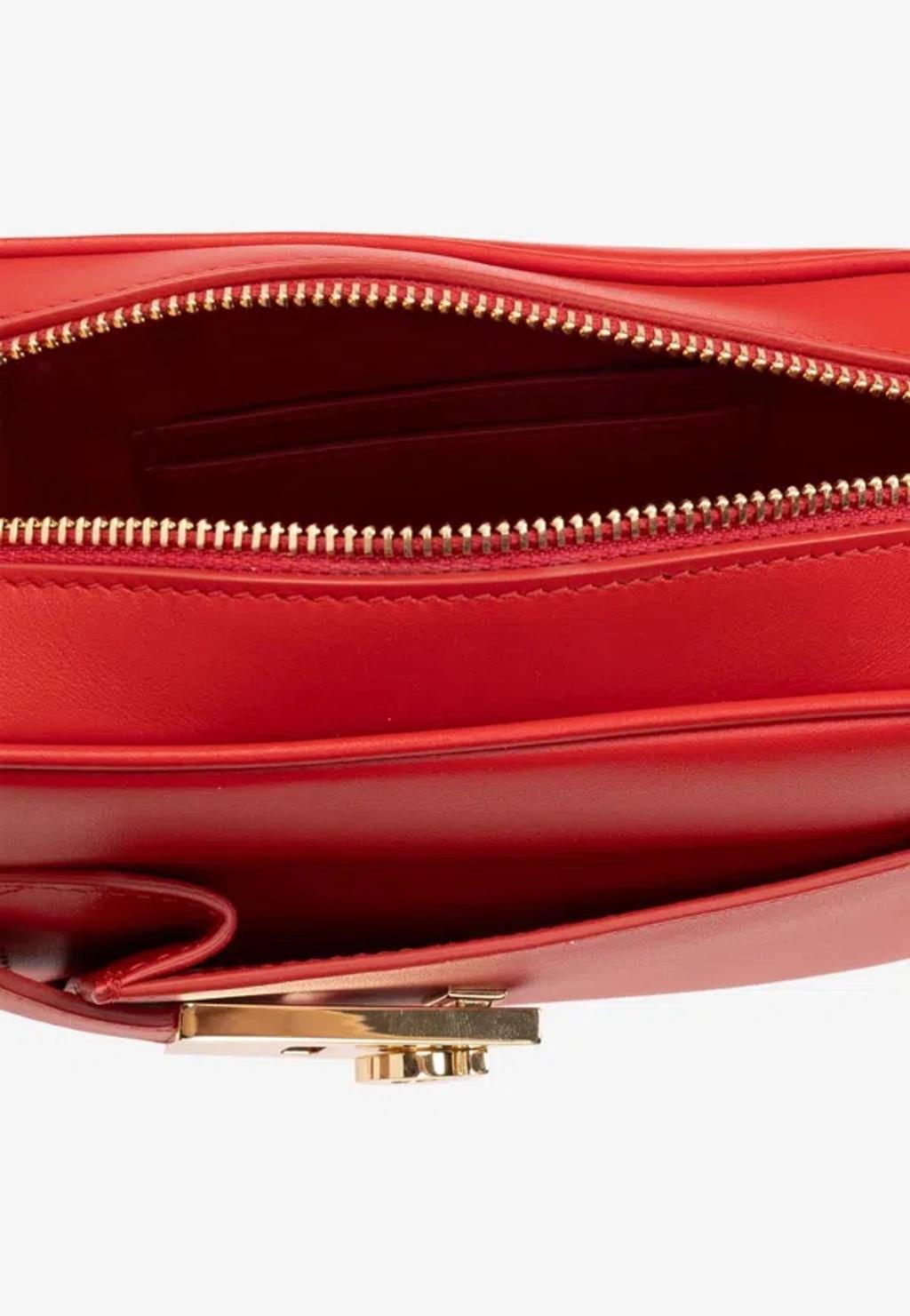 FERRAGAMO Archive Gancini Camera Crossbody Bag In Red Product Image