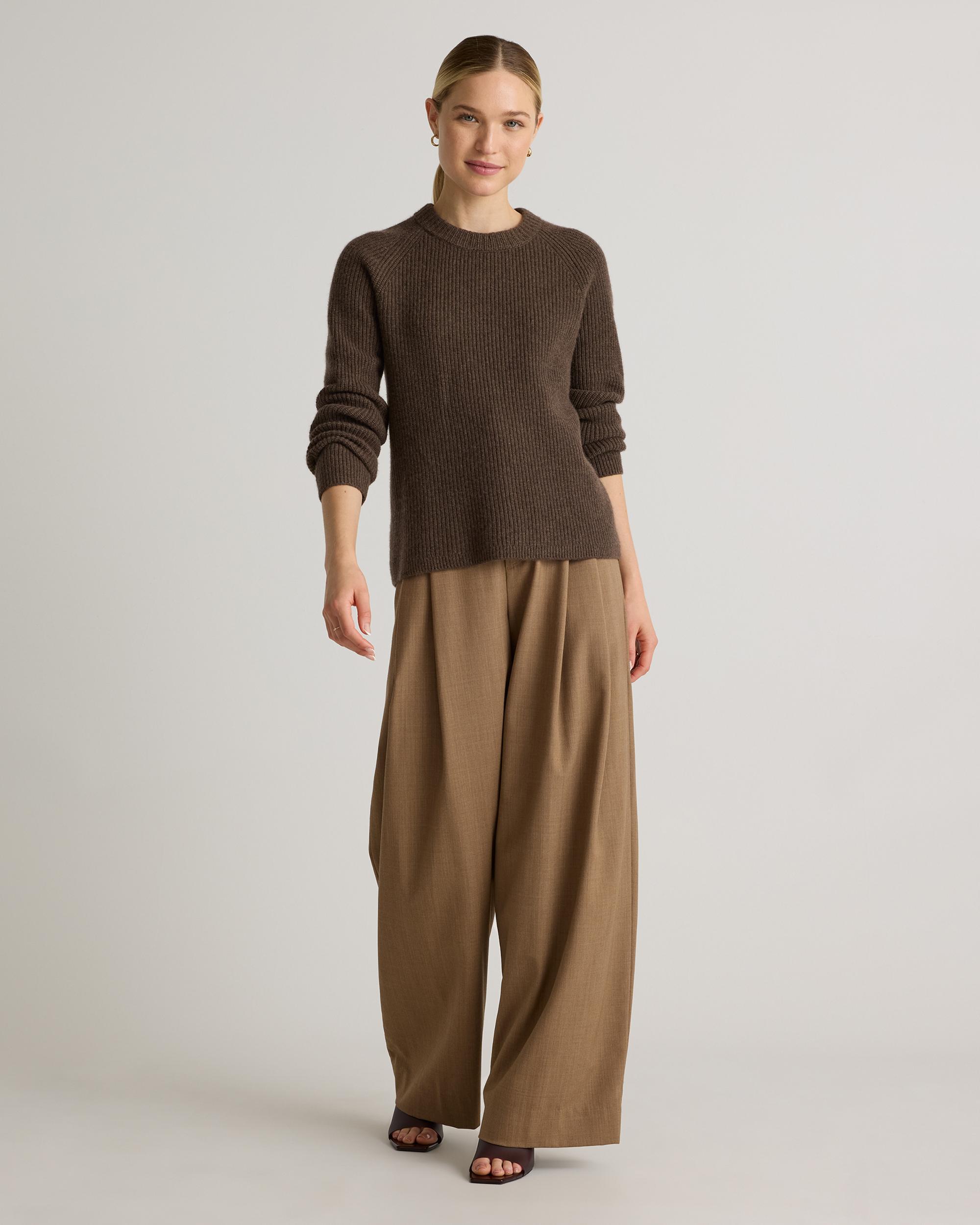 Quince | Women's Mongolian Cashmere Fisherman Crewneck Sweater Size XS Product Image