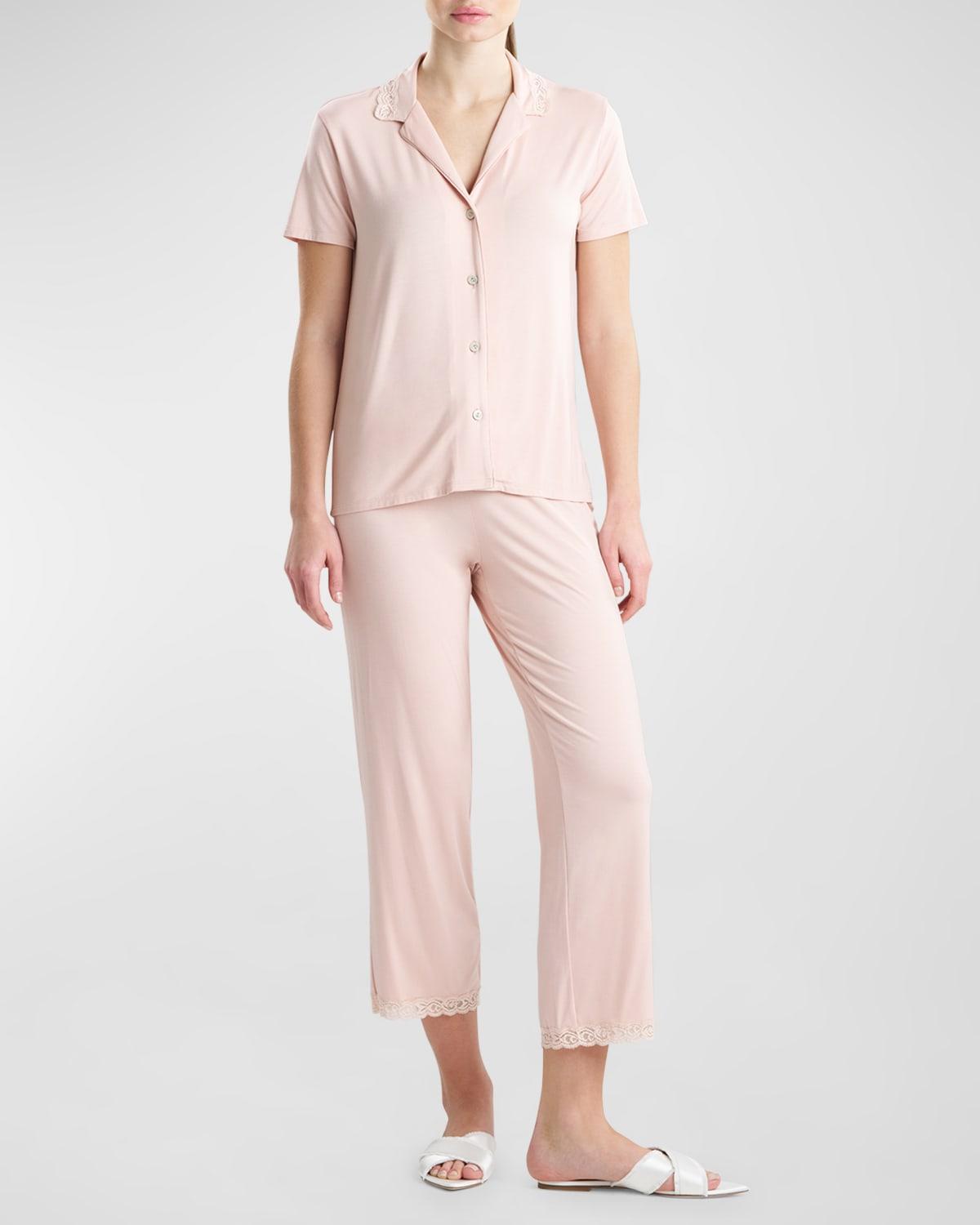 Feathers Essentials Lace-Trim Jersey Pajama Set Product Image