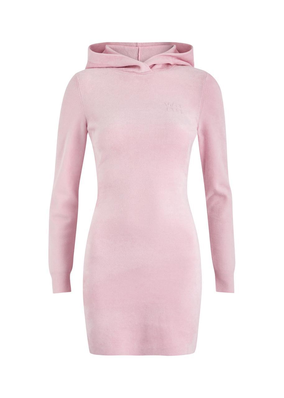 ALEXANDER WANG T Alexanderwang. T Hoodie Mini Dress In Light Pink Product Image