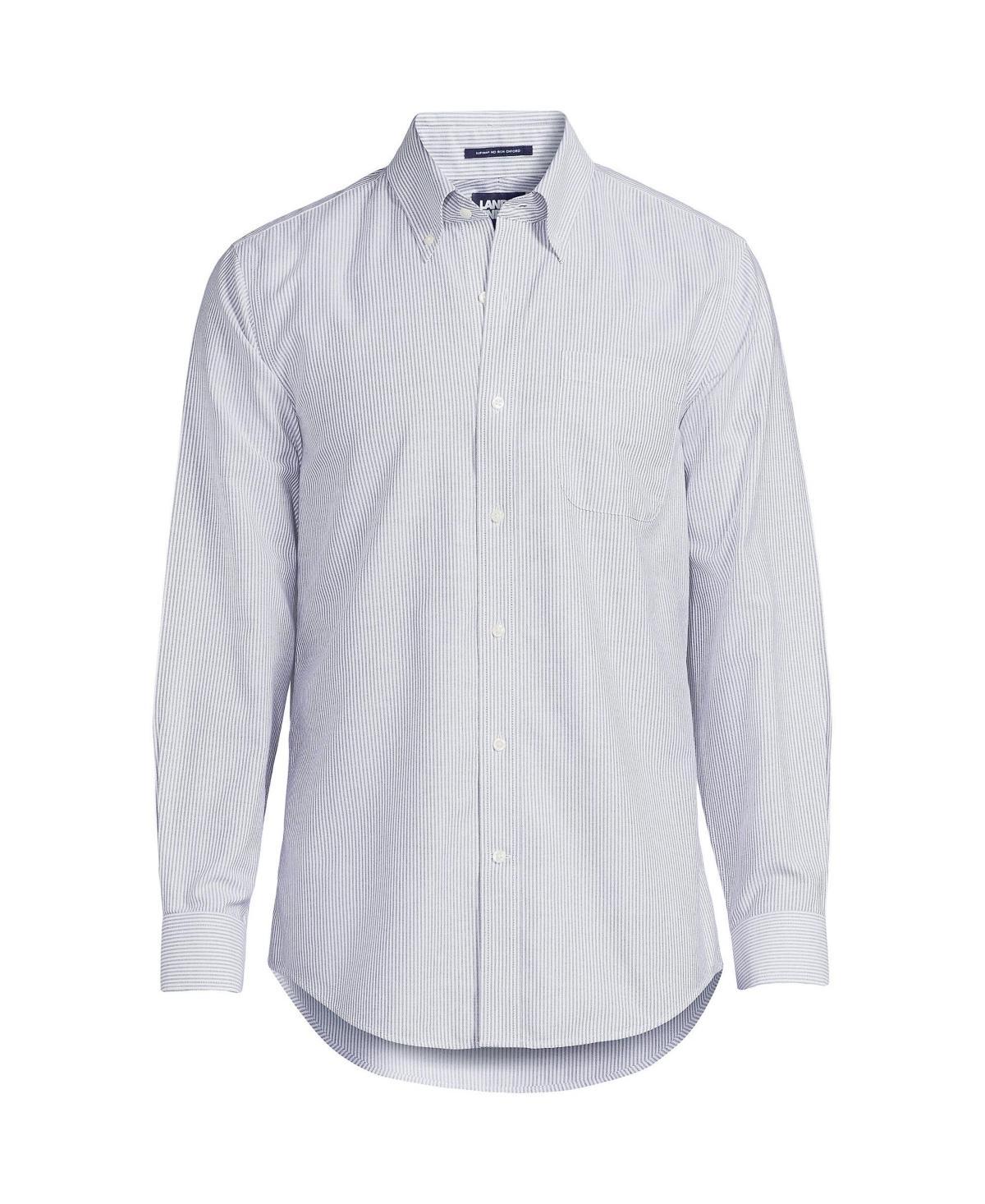 Lands End Mens Pattern No Iron Supima Oxford Dress Shirt - Royal cobalt Product Image