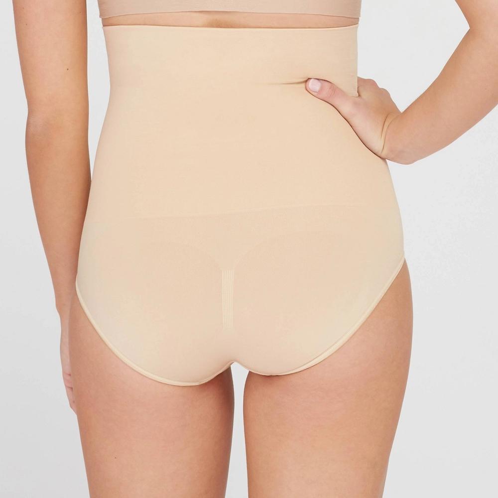 ASSETS by SPANX Womens Remarkable Results High-Waist Control Briefs - Light Beige L: Tummy & Waist Slimming Shapewear Product Image