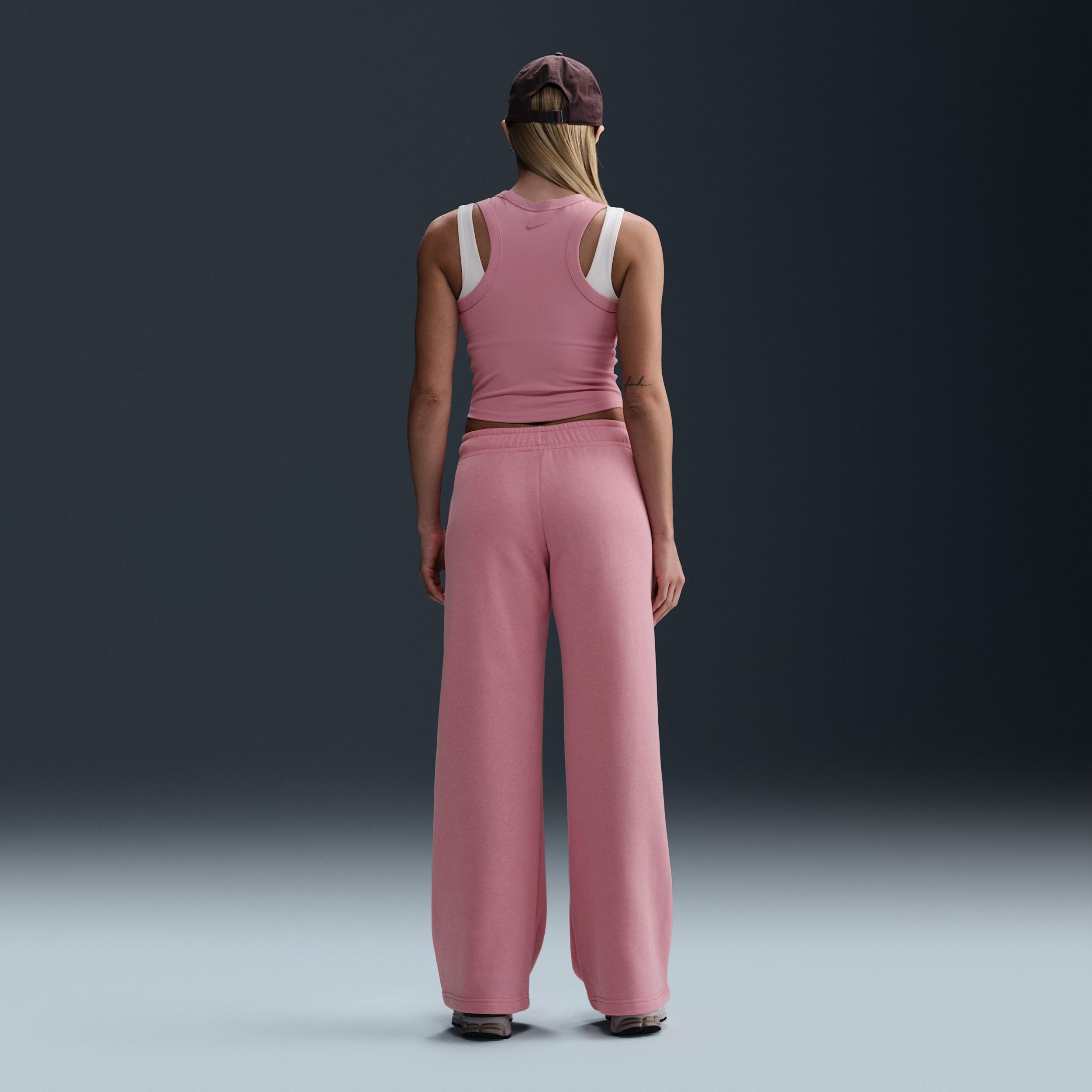 Women's Nike Sportswear Club Fleece Mid-Rise Wide-Leg Graphic Pants Product Image