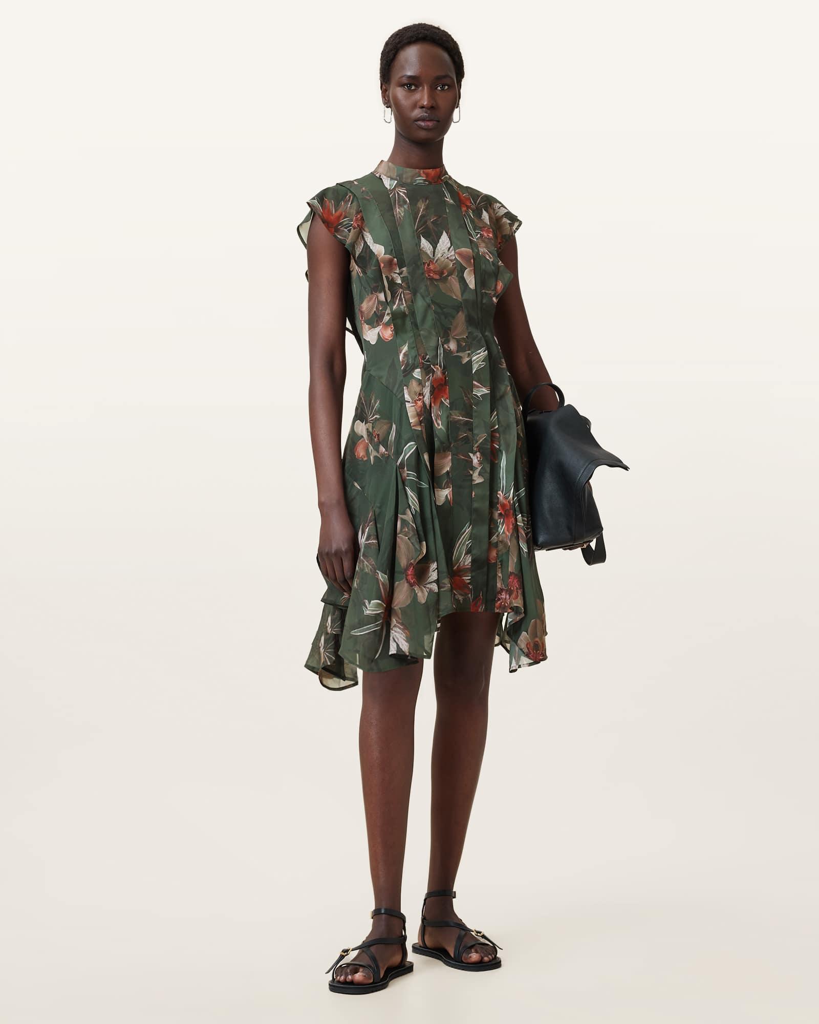 Fleur Printed Asymmetric Mini Dress Product Image