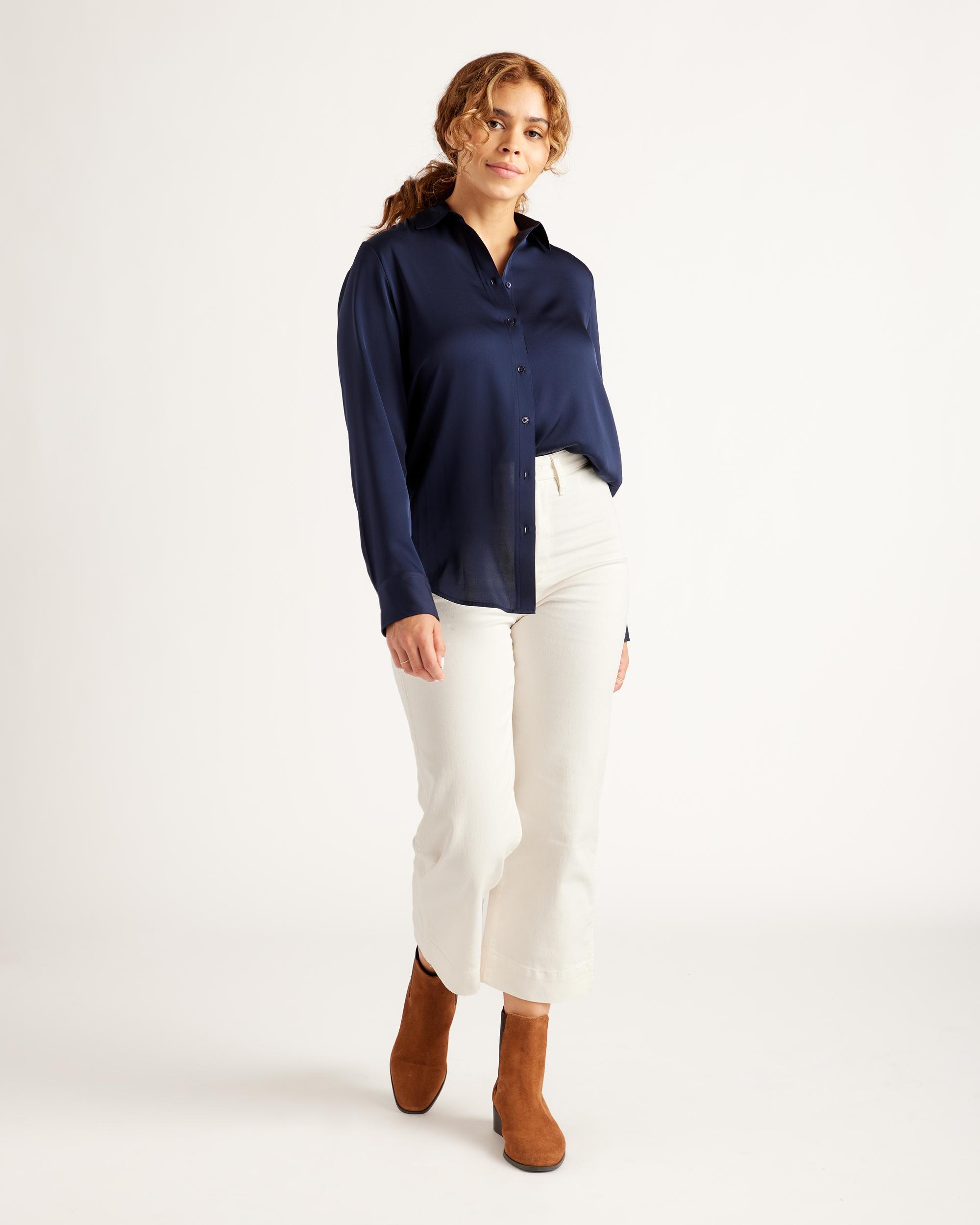 Quince | Women's 100% Washable Silk Stretch Blouse Product Image