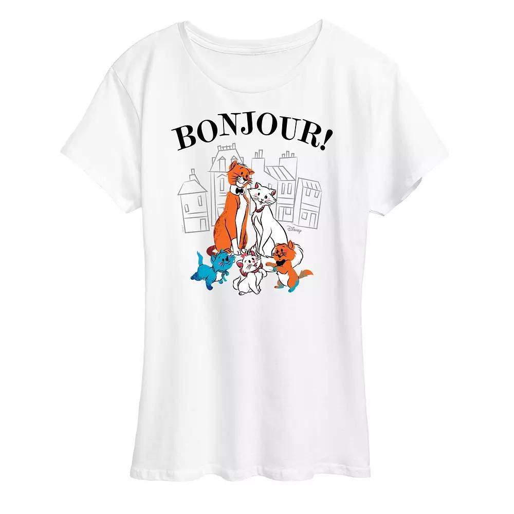 Disneys The Aristocats Womens Bonjour Graphic Tee, Girls Product Image