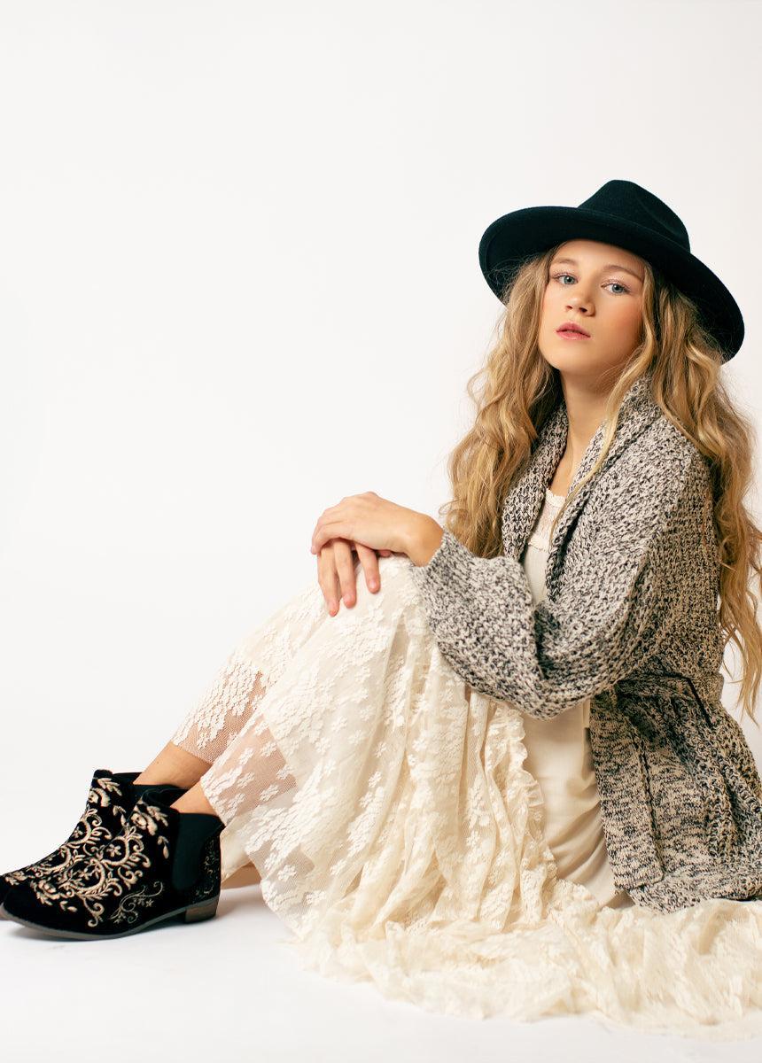 Orlagh Cardi in Cream Black Marl Girls Product Image
