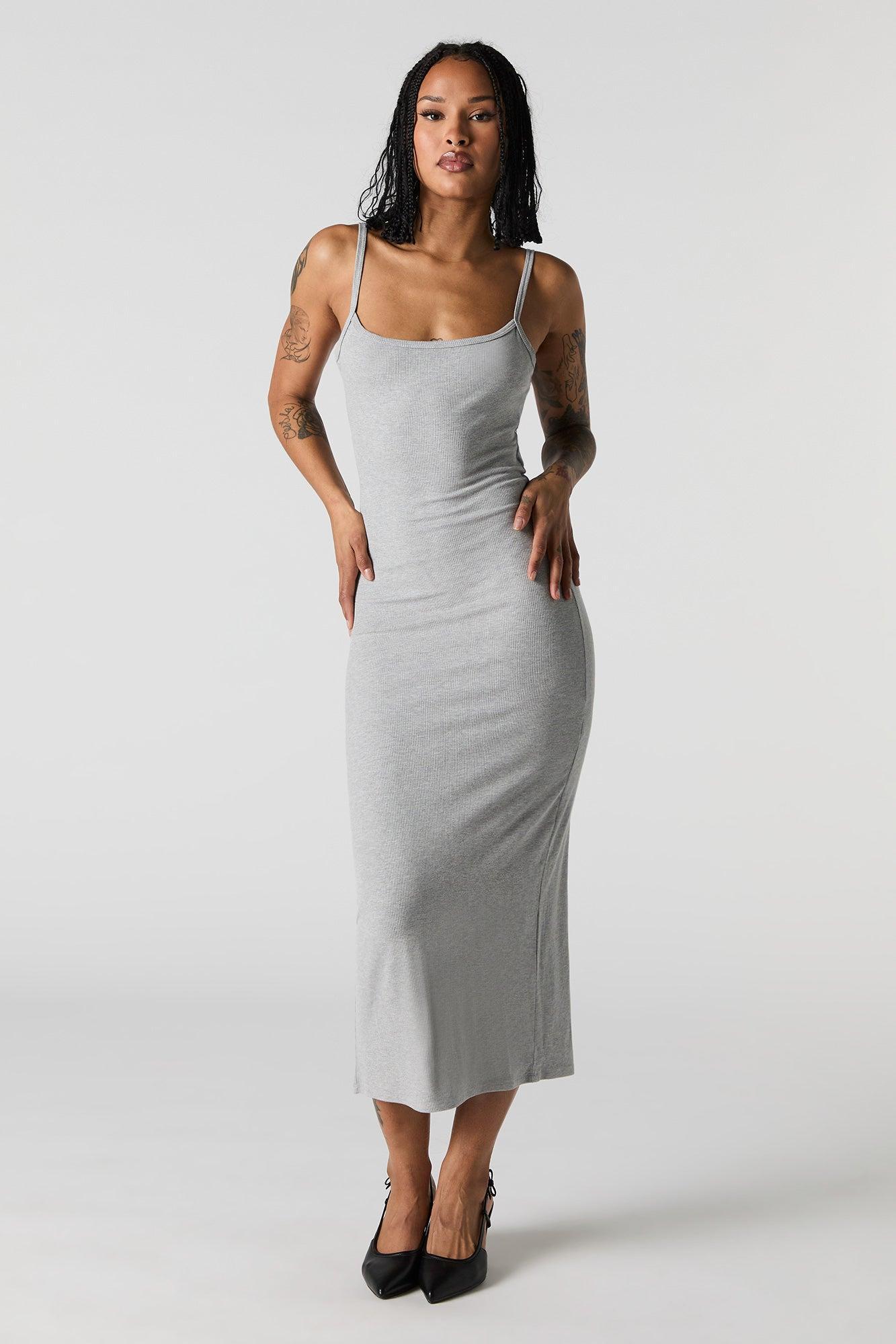 Ribbed Back Cut-Out Midi Dress Female Product Image