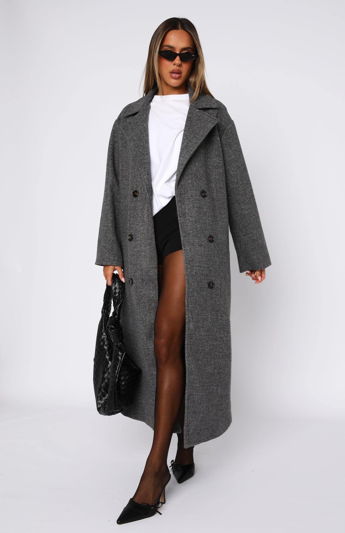 Modern Edge Oversized Coat Charcoal Product Image