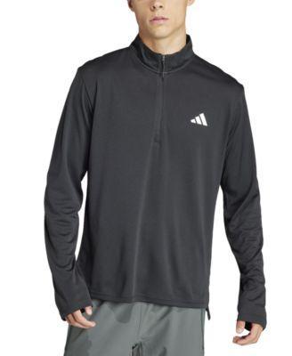 Men's adidas Train Essentials Quarter-Zip Pullover, Size: Medium, Medium Gray Grey Product Image