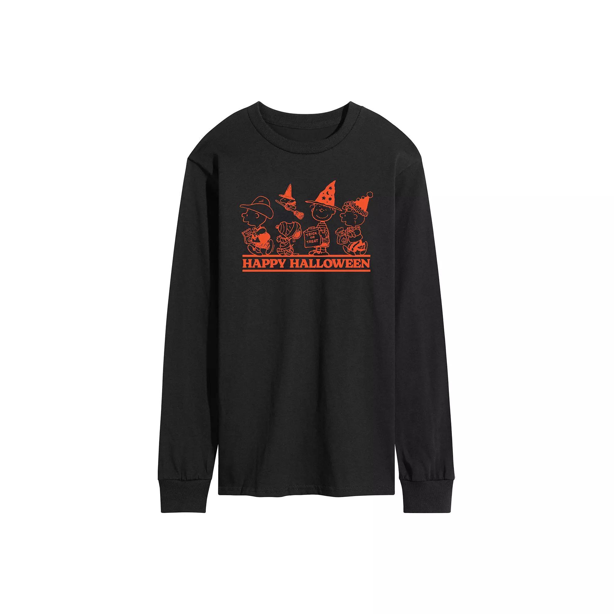 Mens Peanuts Happy Halloween Long Sleeve Graphic Tee Product Image
