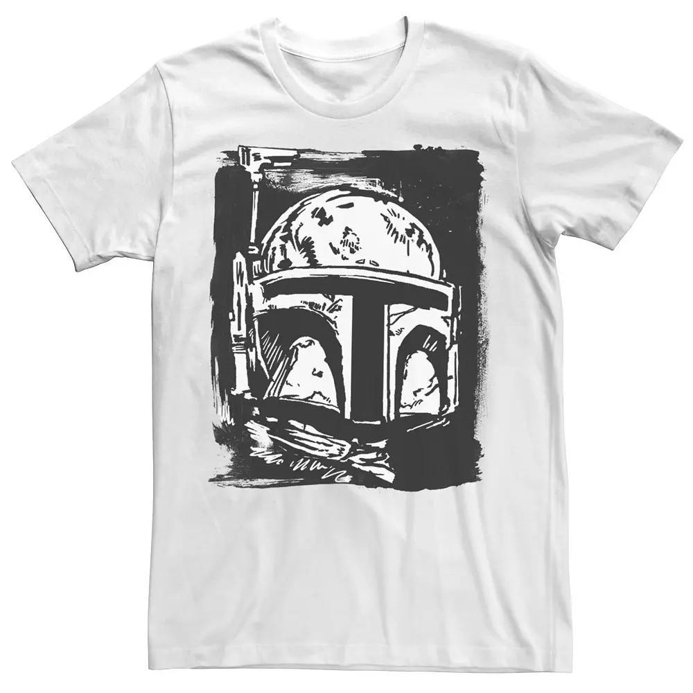 Men's Star Wars Boba Fett Paint Smear Stamp Tee, Size: Medium, White Product Image