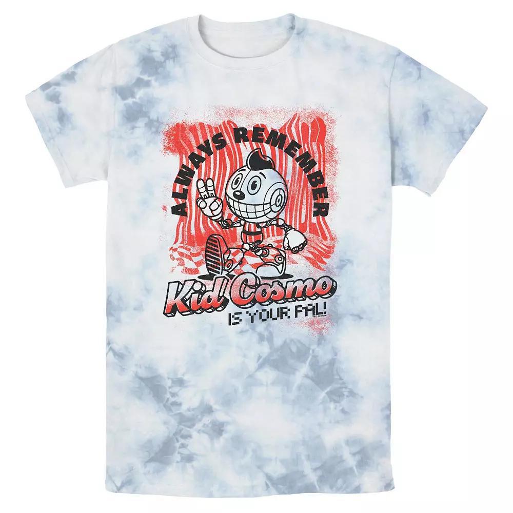 Men's The Electric State Kid Cosmo Is Your Pal Street Art Bombard Wash Graphic Tee, Size: Large, White Blue Product Image