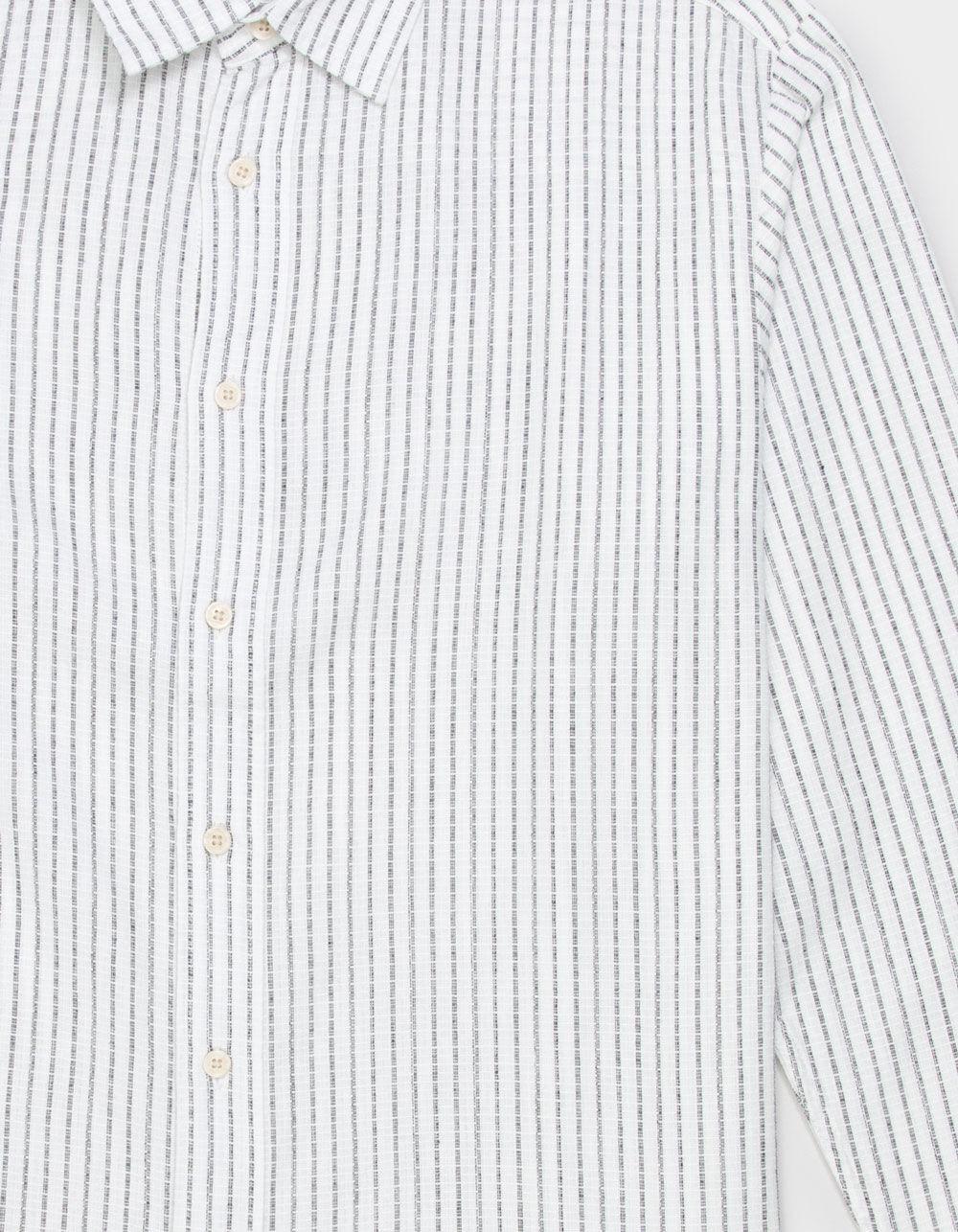 JACK & JONES James Split Stripe Mens Button Up Long Sleeve Shirt - WHITE/MULTI Product Image
