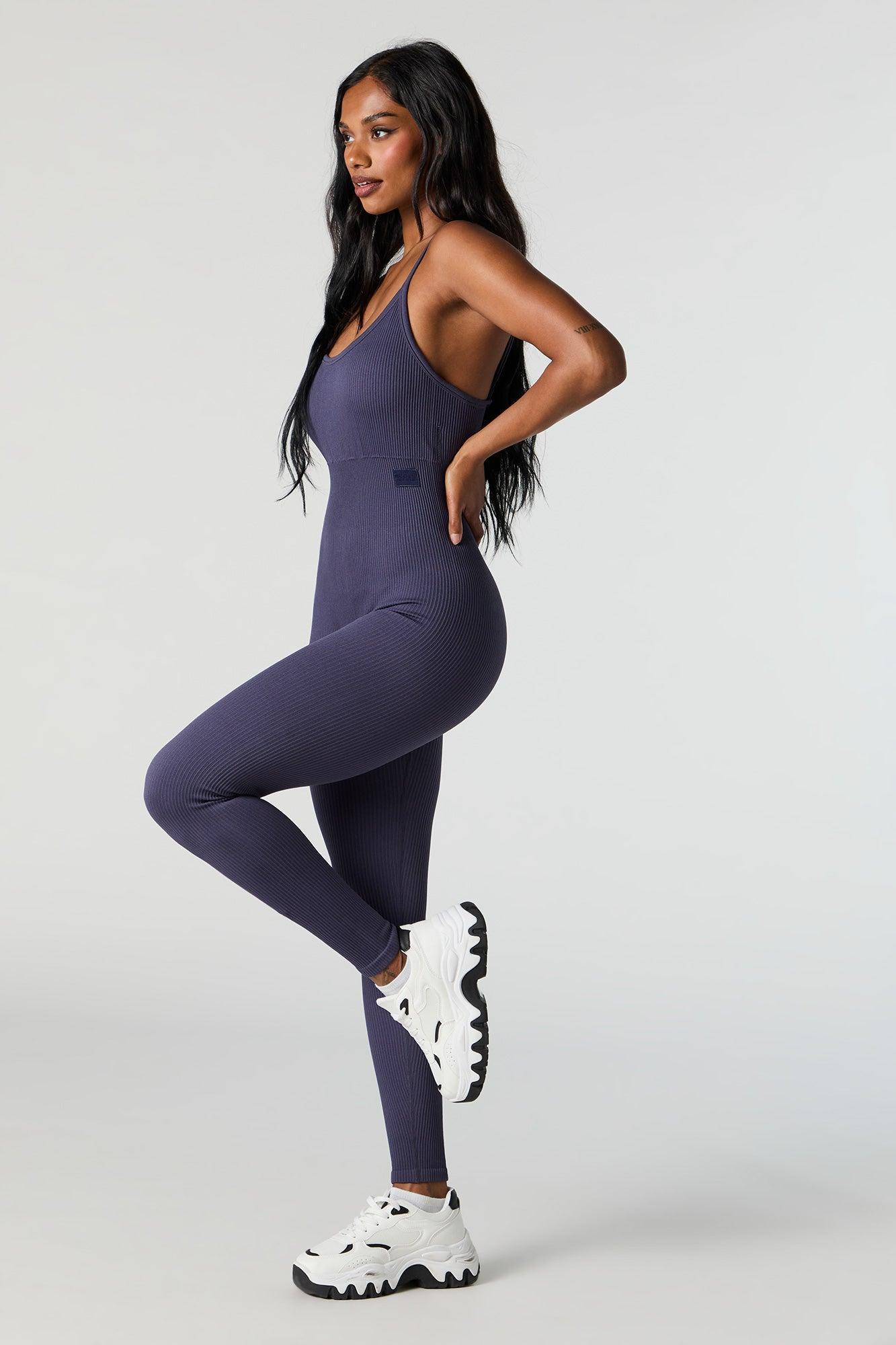 Active Seamless Ribbed Scoop Neck Jumpsuit Female Product Image