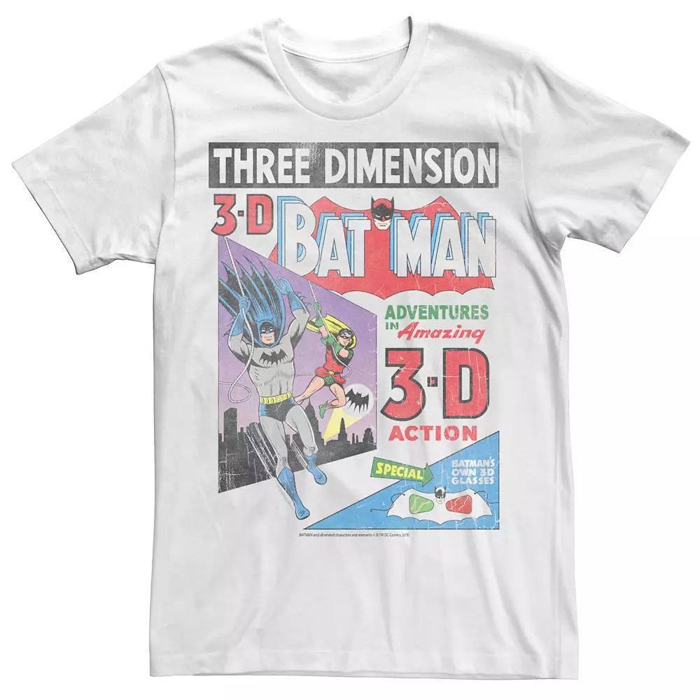 Men's Batman 3D Distressed Comic Book Cover Tee, Size: Medium, White Product Image