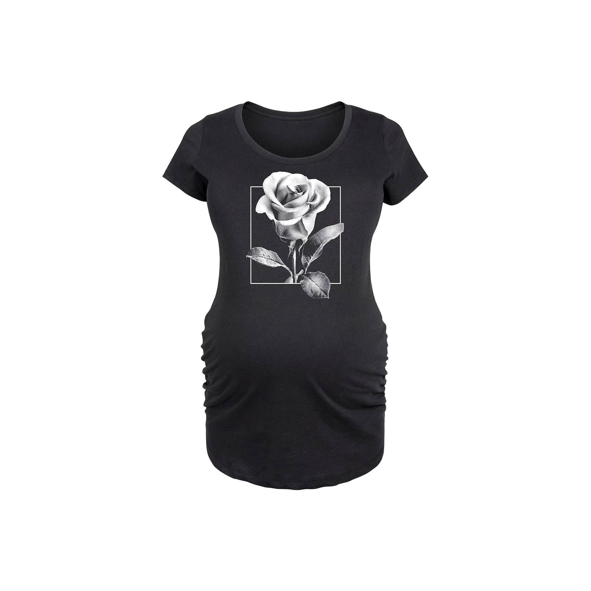 Maternity Peanuts Pumpkin and Leaves Graphic Tee, Womens Grey Gray Product Image