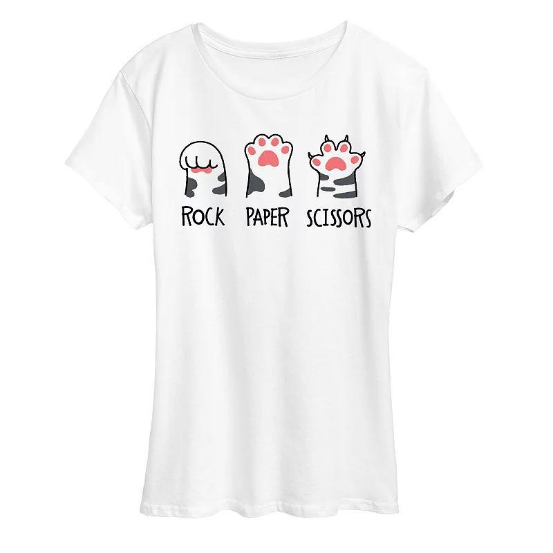 Women's Rock Paper Claws Graphic Tee, Girl's, Size: XXL, White Product Image