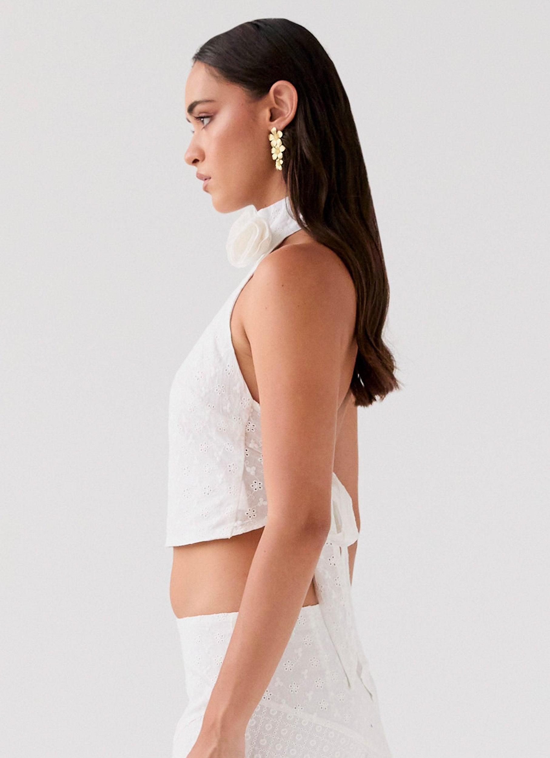 Alice In Love Rose Top - White Product Image