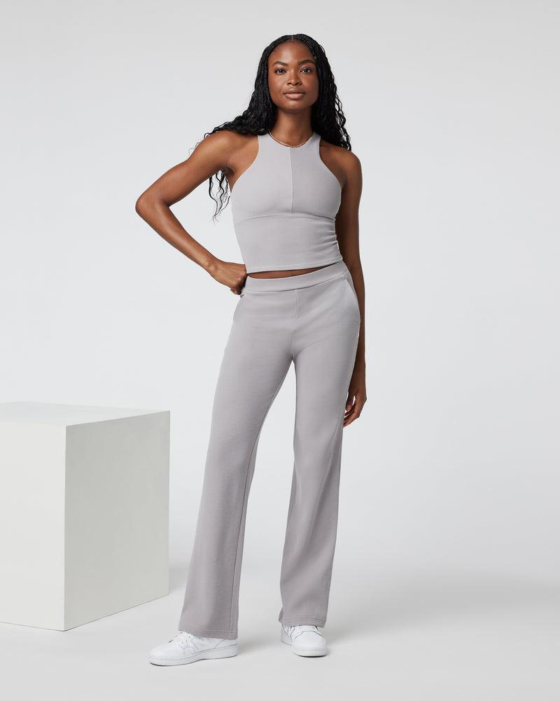 Aston Crop | Women's Soft Pewter Rib Tank Top | Vuori Product Image