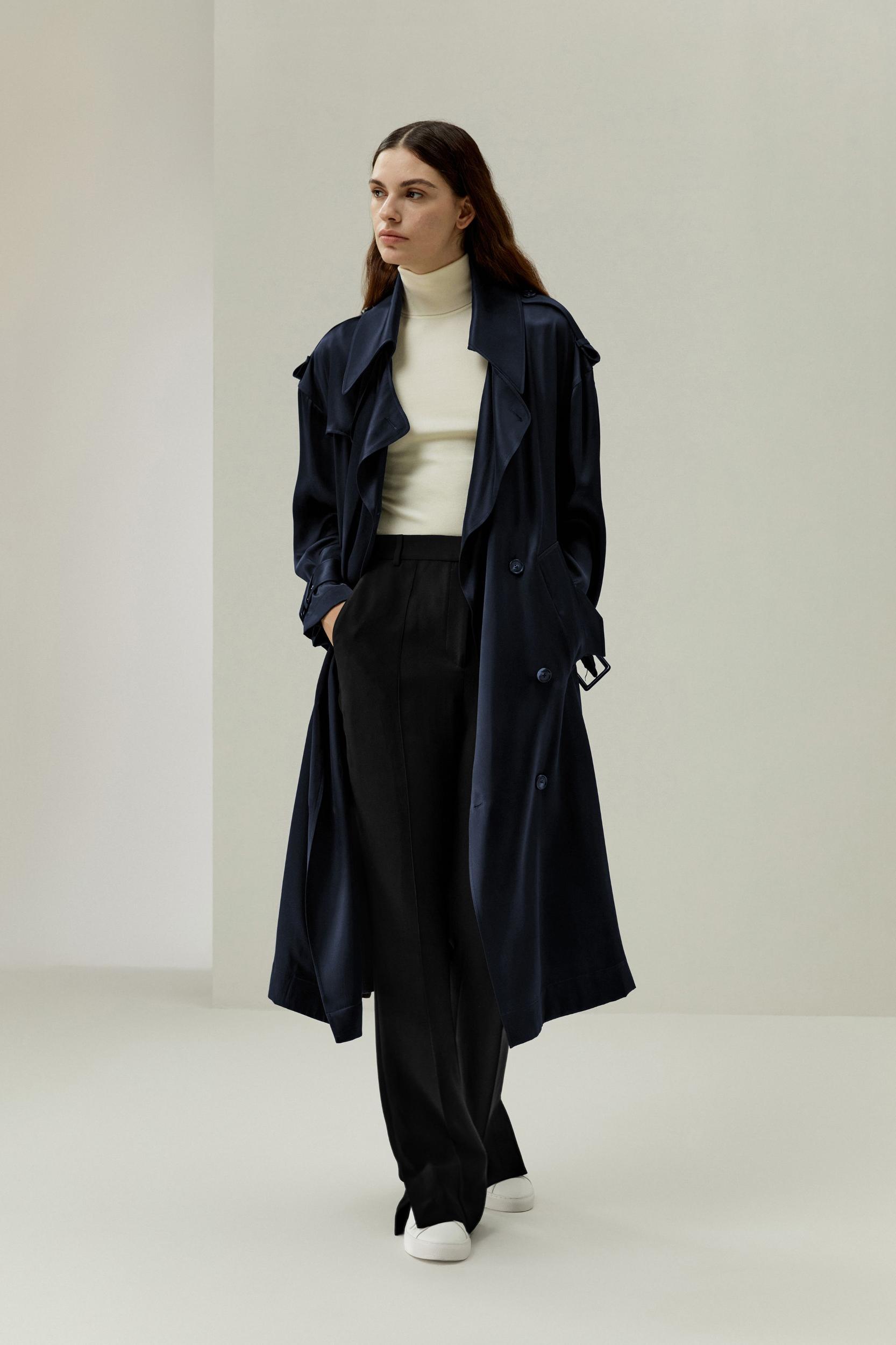 Oversized Silk Trenchcoat Product Image