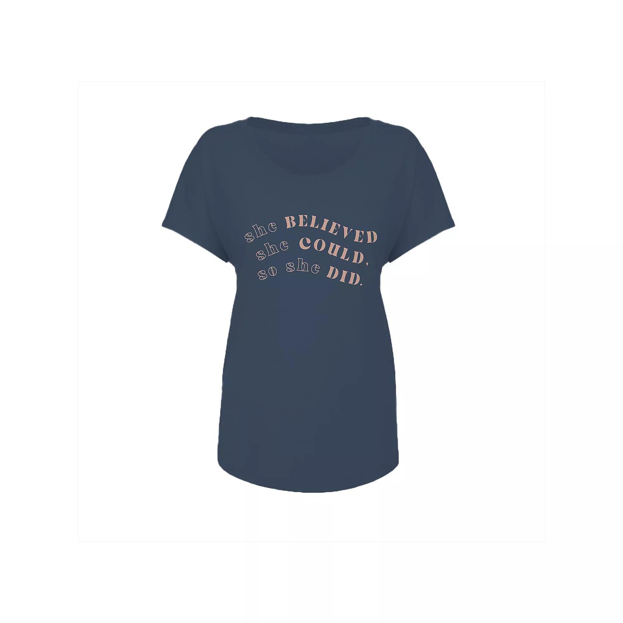 Junior's Grayson Threads She Believed Graphic Tee, Women's, Size: Small, Vintage Blue Product Image