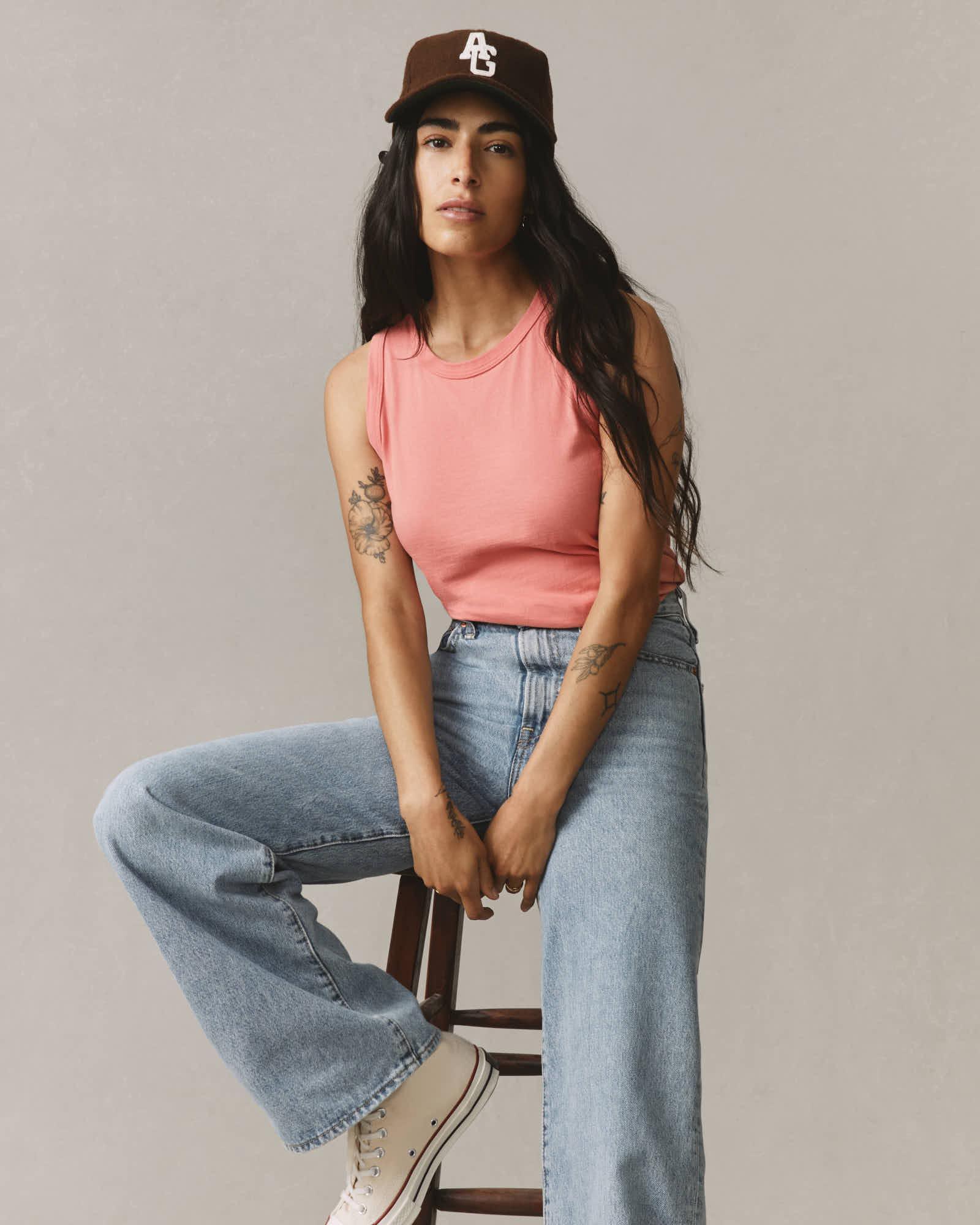Women's Classic Cotton Muscle Tank - Pink Mauve Female Product Image