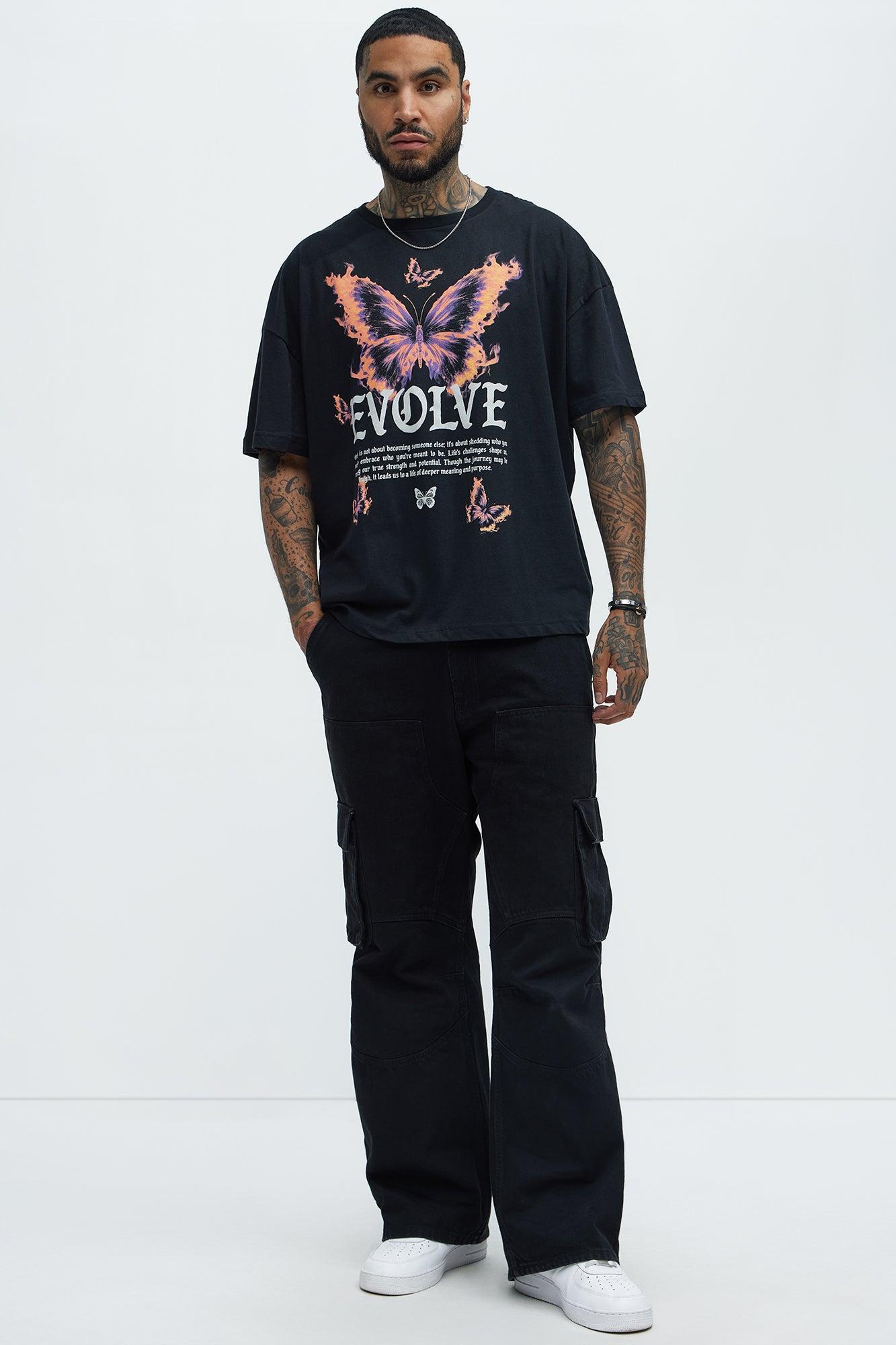 Evolve And Be Free Oversized Short Sleeve Tee - Black Product Image