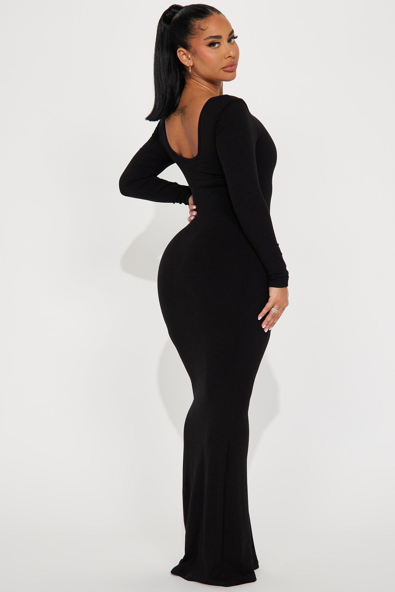Ariana Shapewear Maxi Dress - Black Product Image