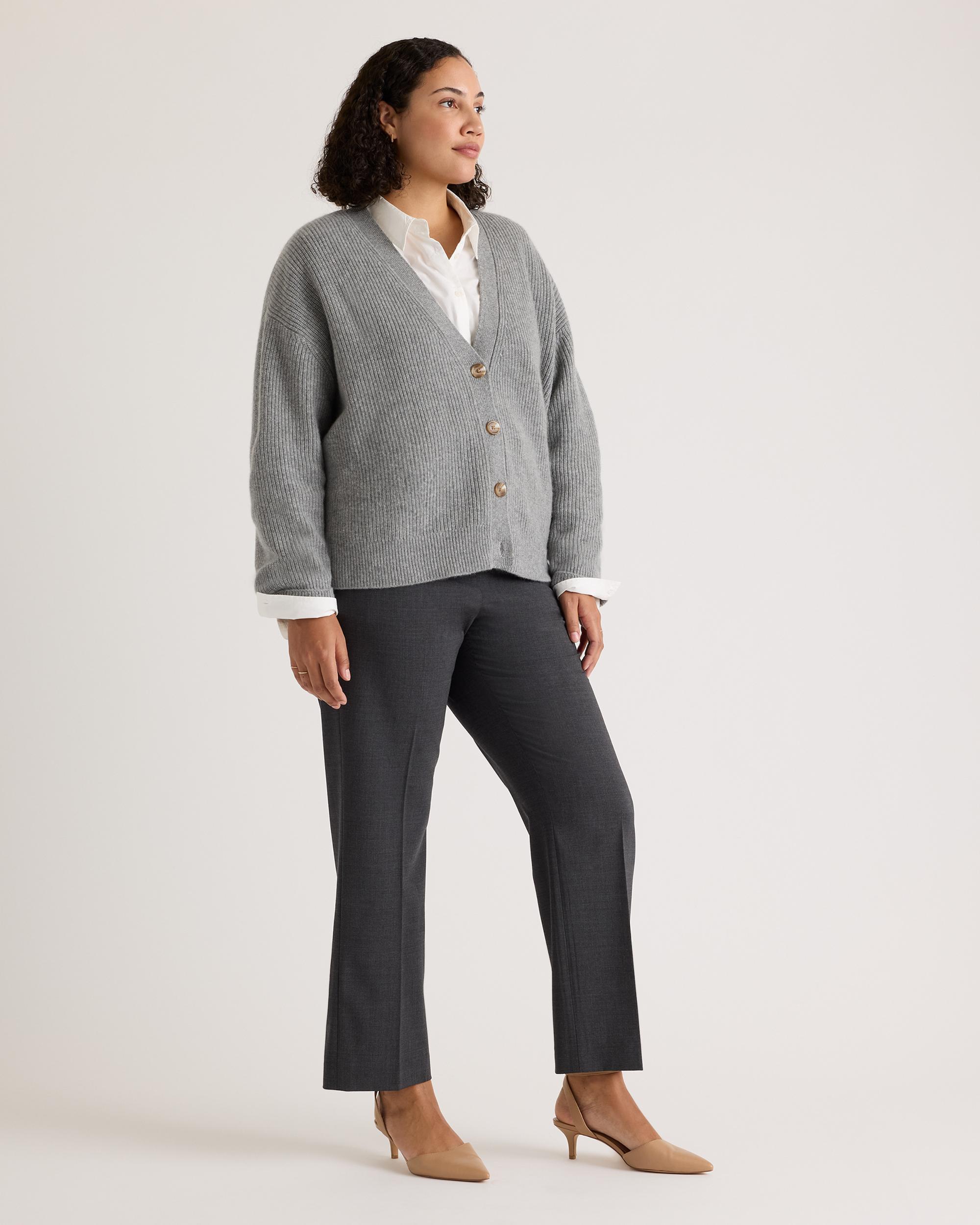 Quince | Women's Mongolian Cashmere Fisherman Boxy Cropped Cardigan Sweater Size XS Product Image