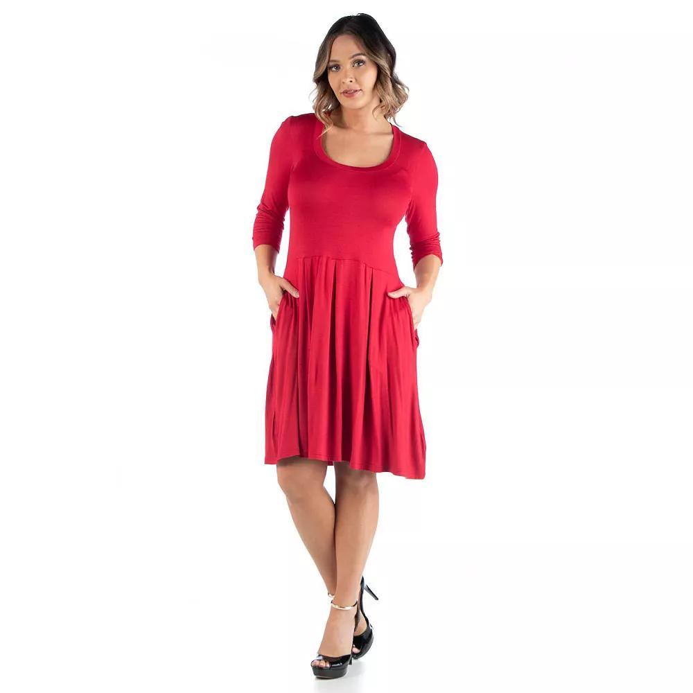 Plus Size 24Seven Comfort Apparel Fit and Flare Dress, Womens Product Image