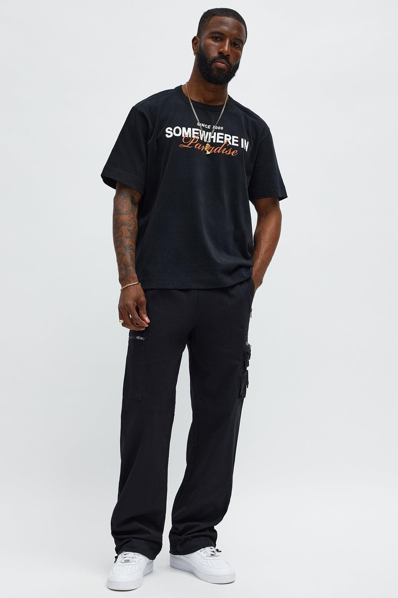 Somewhere In Paradise Oversized Short Sleeve Tee - Black Wash Product Image